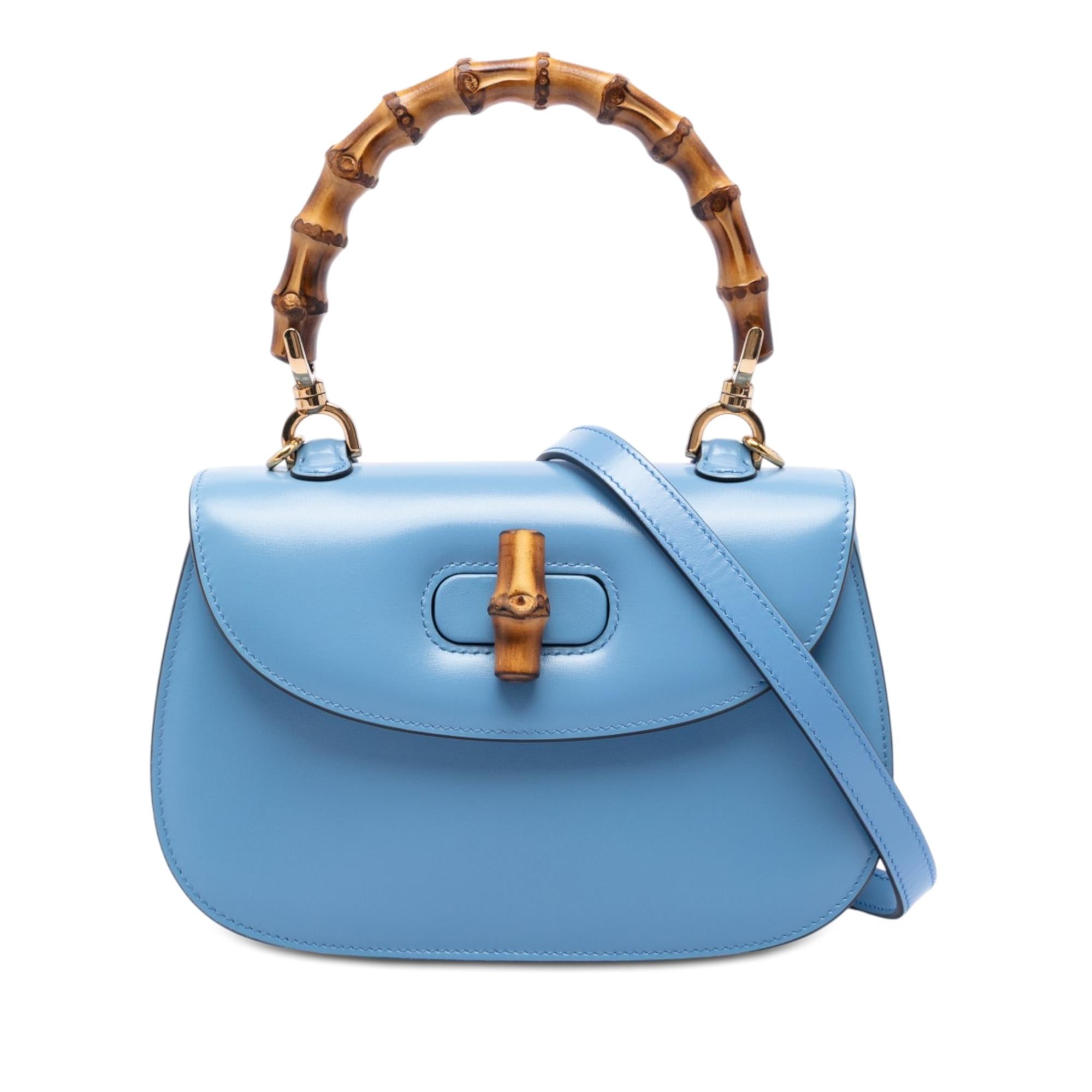 Gucci Small Calfskin 1947 Bamboo Top Handle Bag