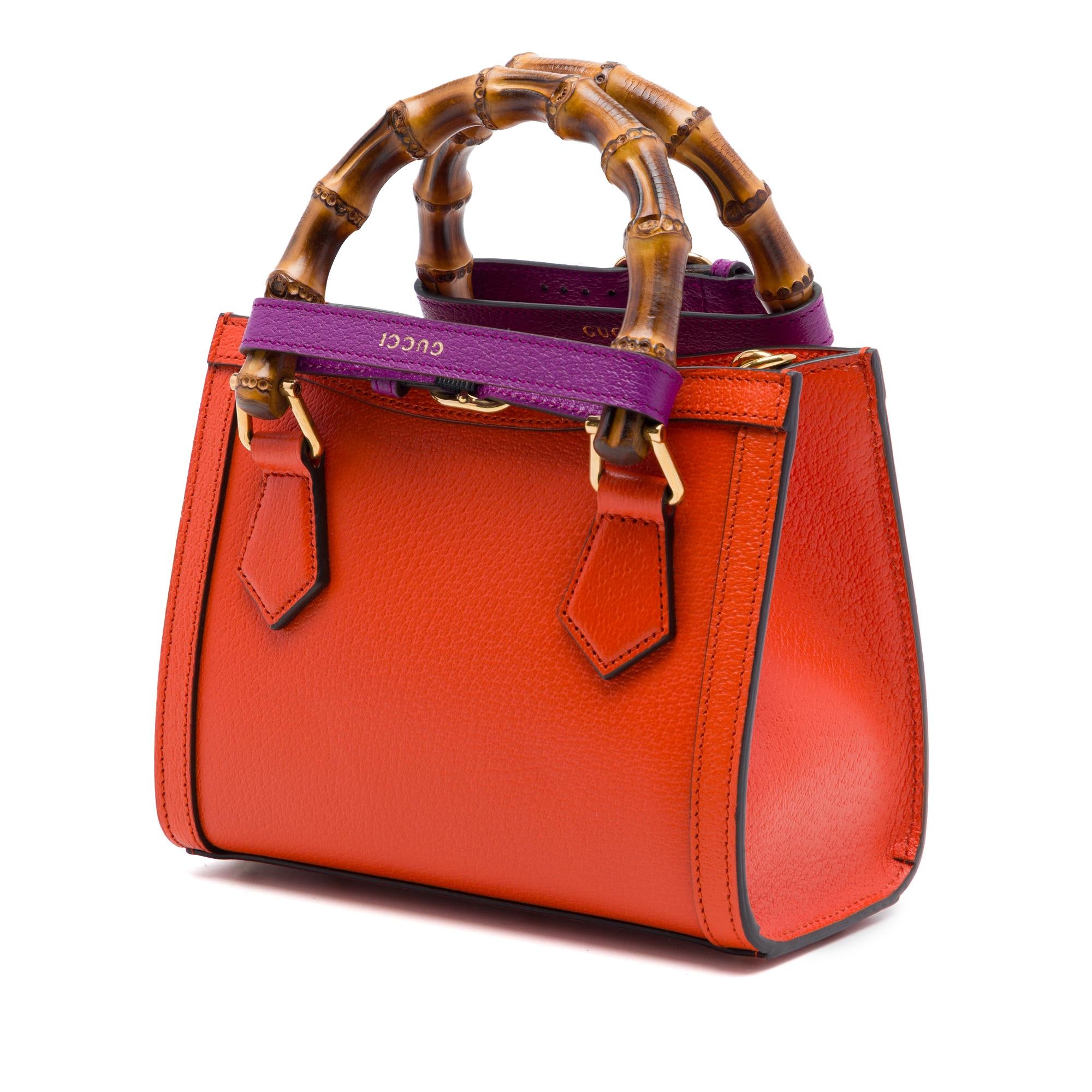 Gucci Small Calfskin Bamboo Diana Satchel
