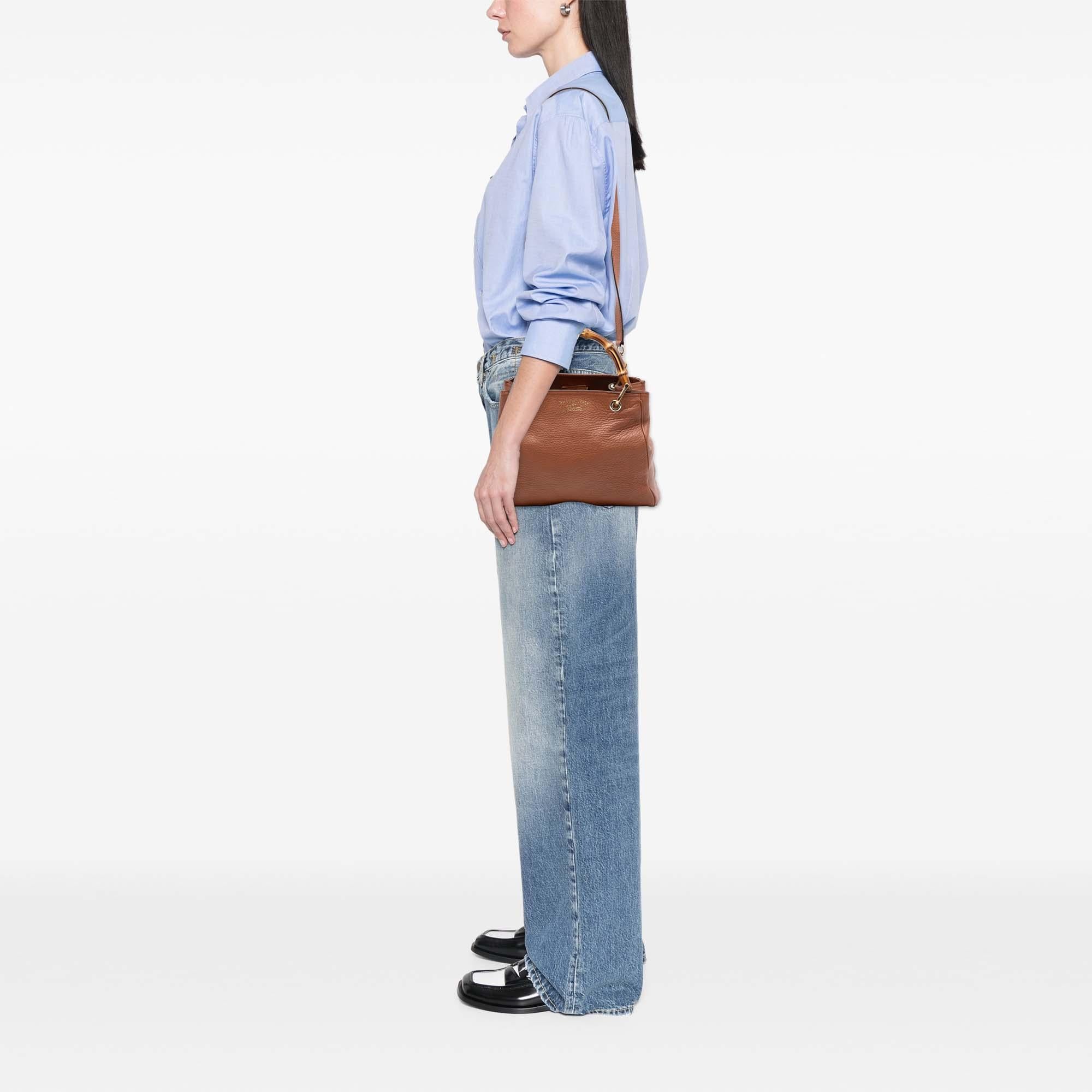 Gucci Small Calfskin Bamboo Shopper Satchel