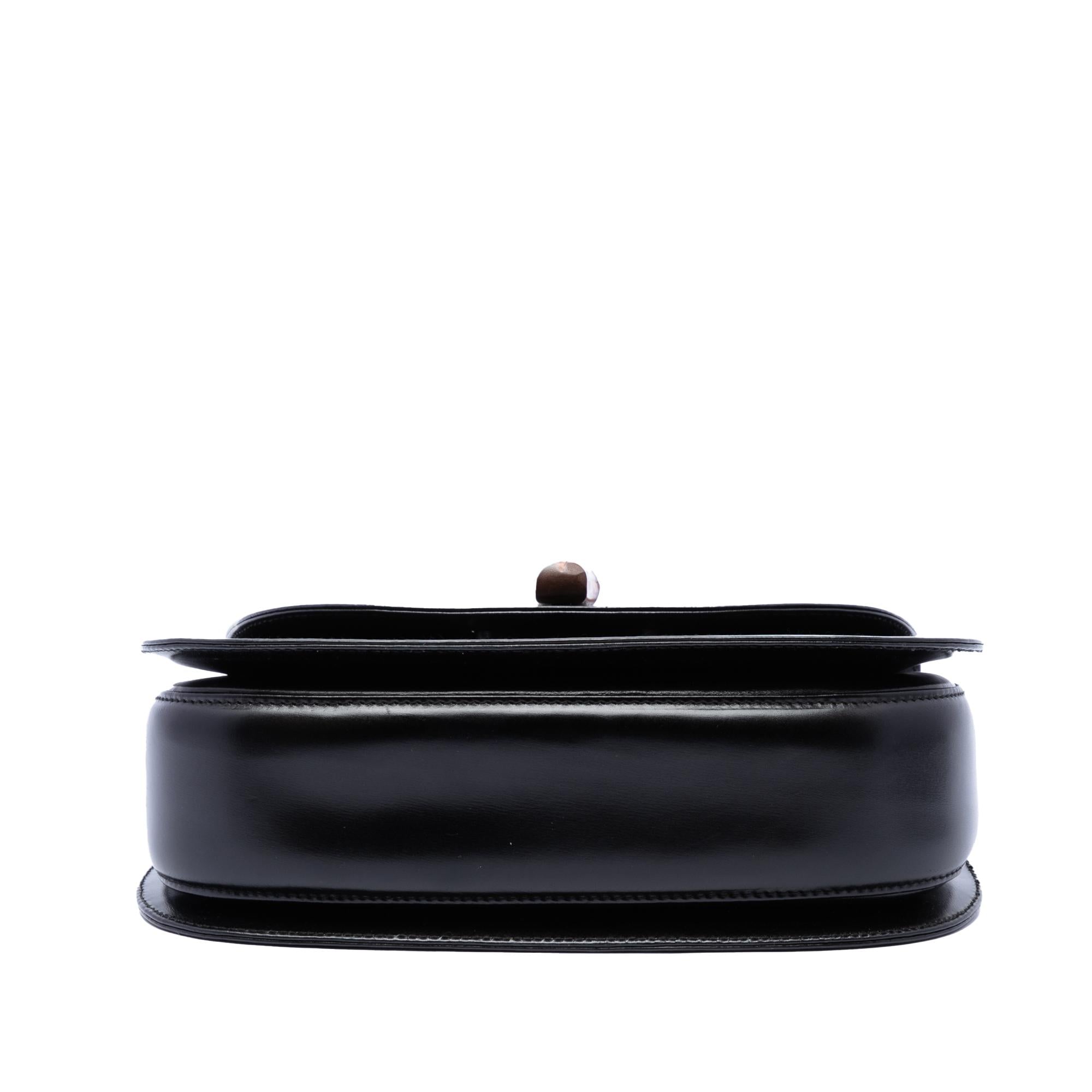Gucci Small Calfskin Bamboo Top Handle Bag