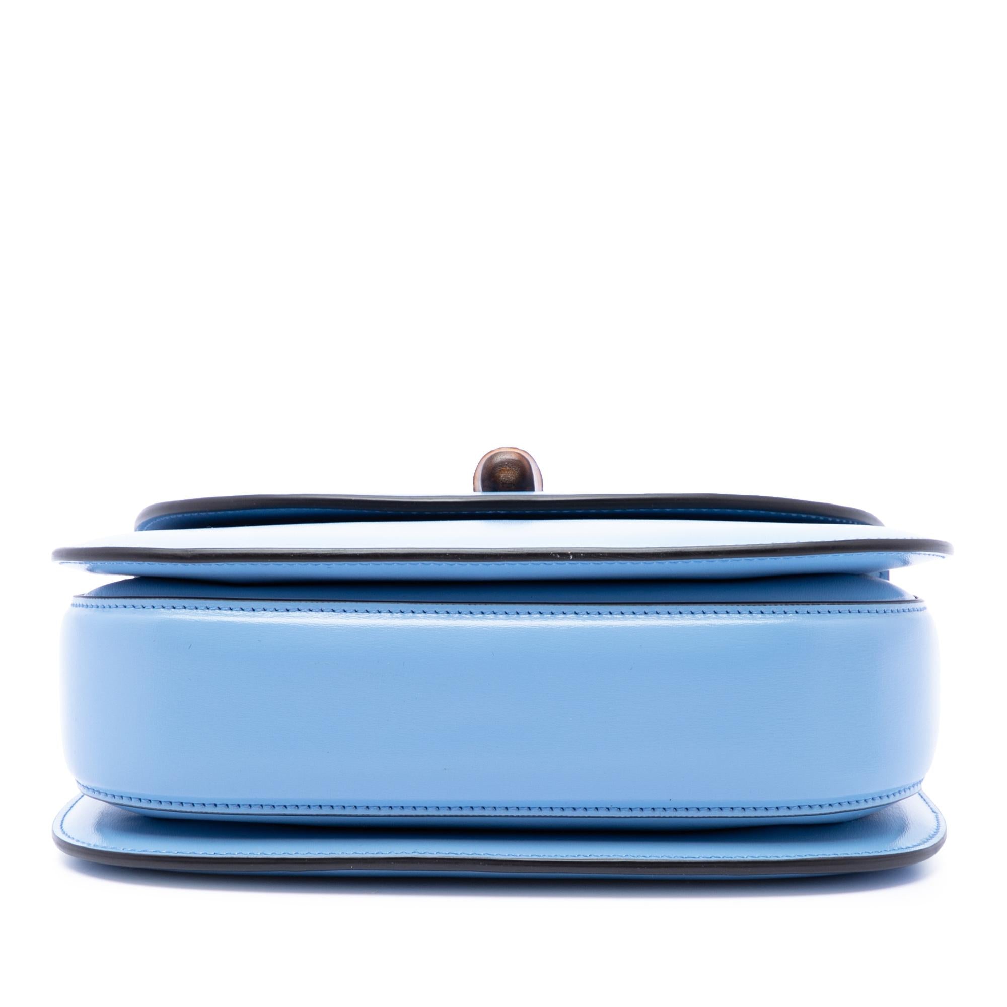 Gucci Small Calfskin Web Bamboo 1947 Top Handle Bag