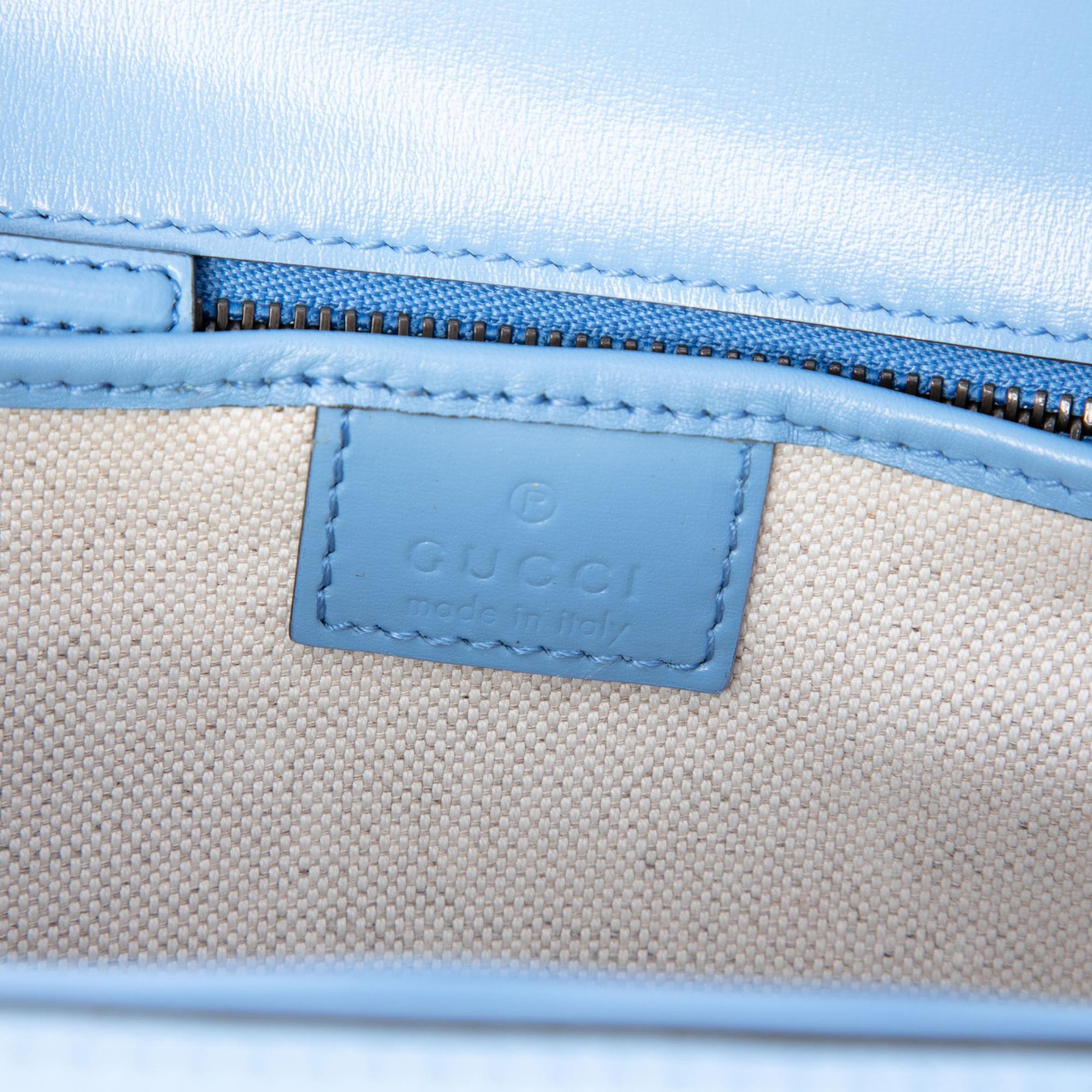 Gucci Small Calfskin Web Bamboo 1947 Top Handle Bag