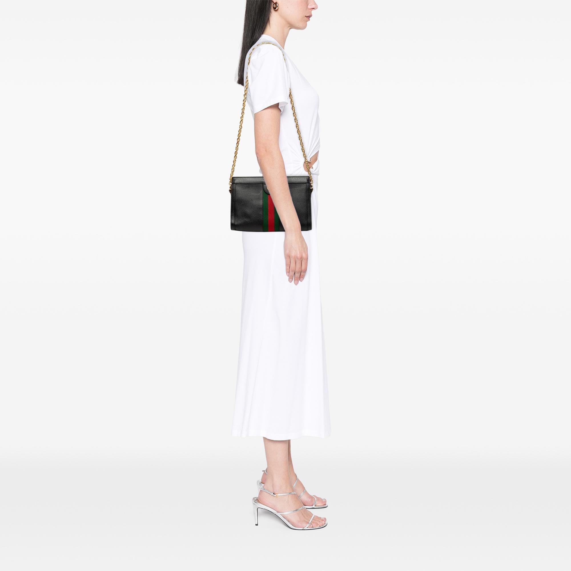 Gucci Small Calfskin Web Ophidia Chain Crossbody