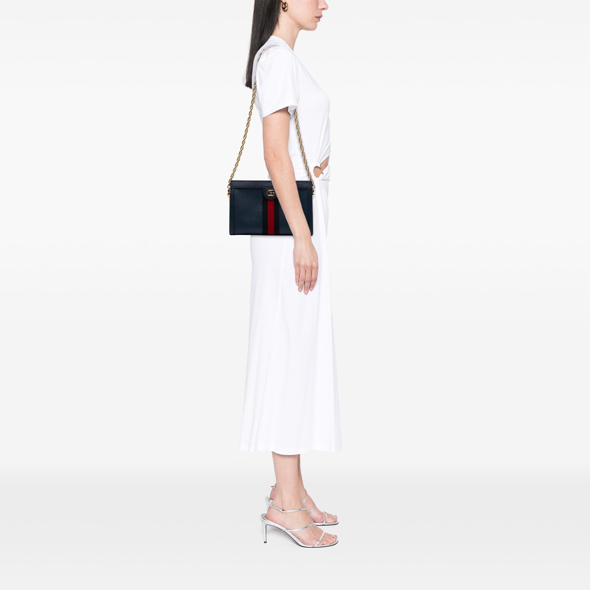 Gucci Small Calfskin Web Ophidia Chain Crossbody