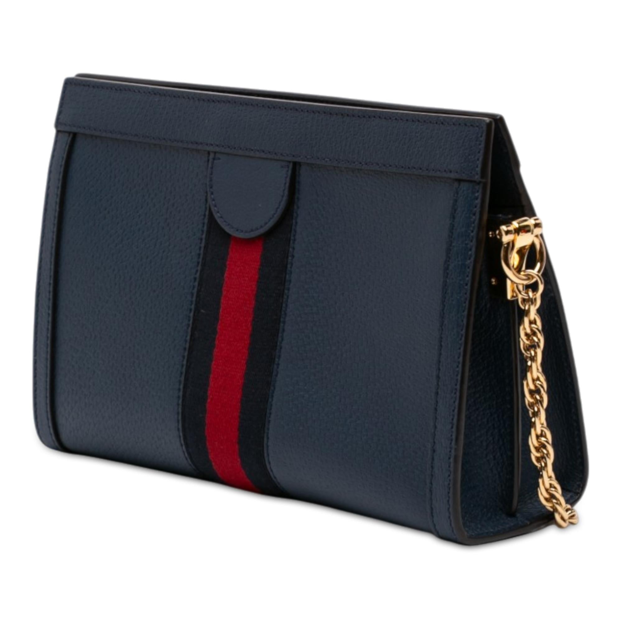 Gucci Small Calfskin Web Ophidia Chain Crossbody