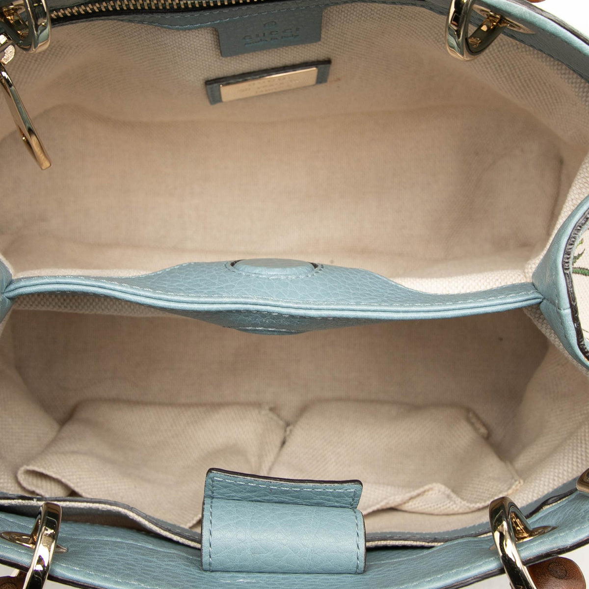 Gucci Small Canvas Flora Bamboo Shopper Satchel