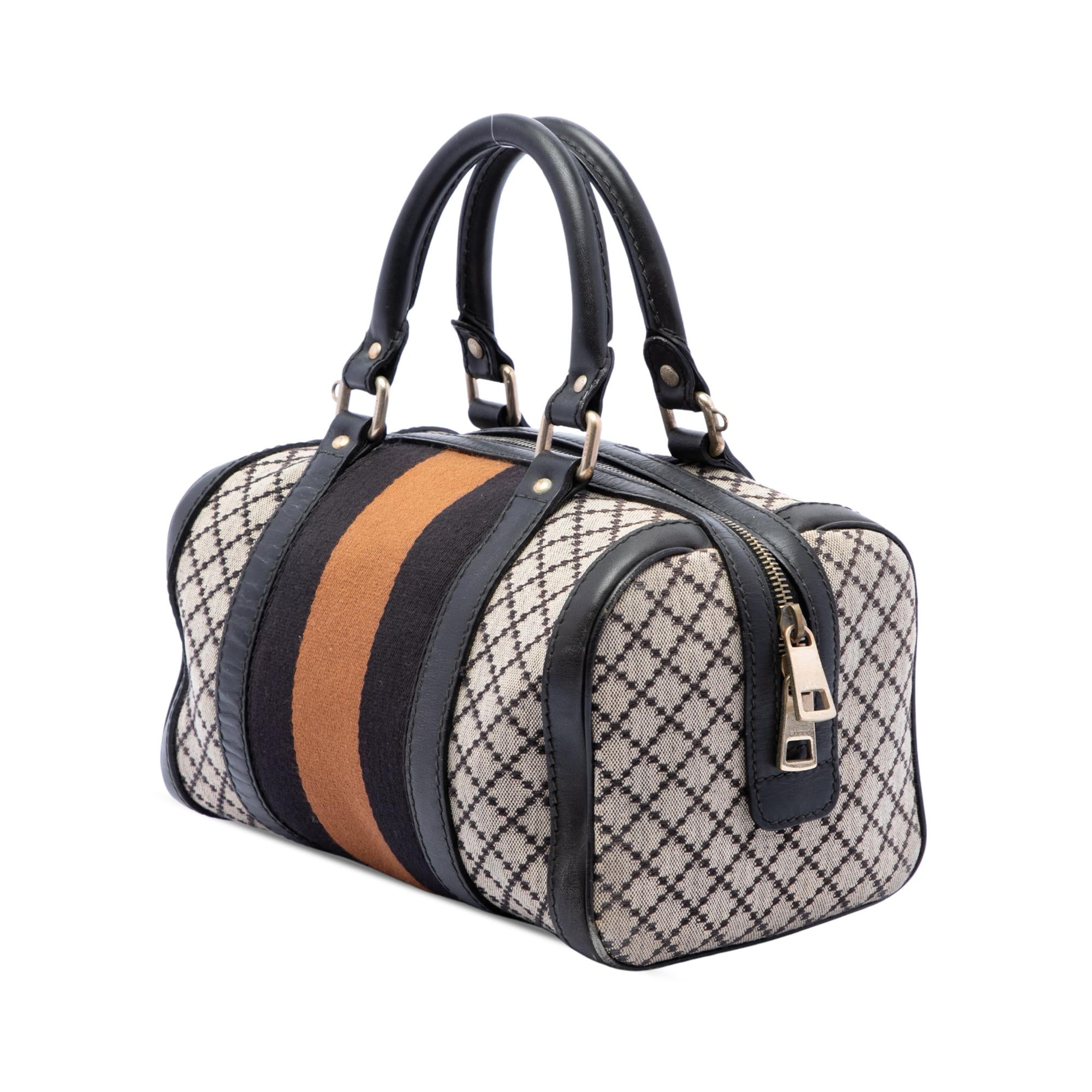 Gucci Small Diamante Canvas Web Joy Boston Bag