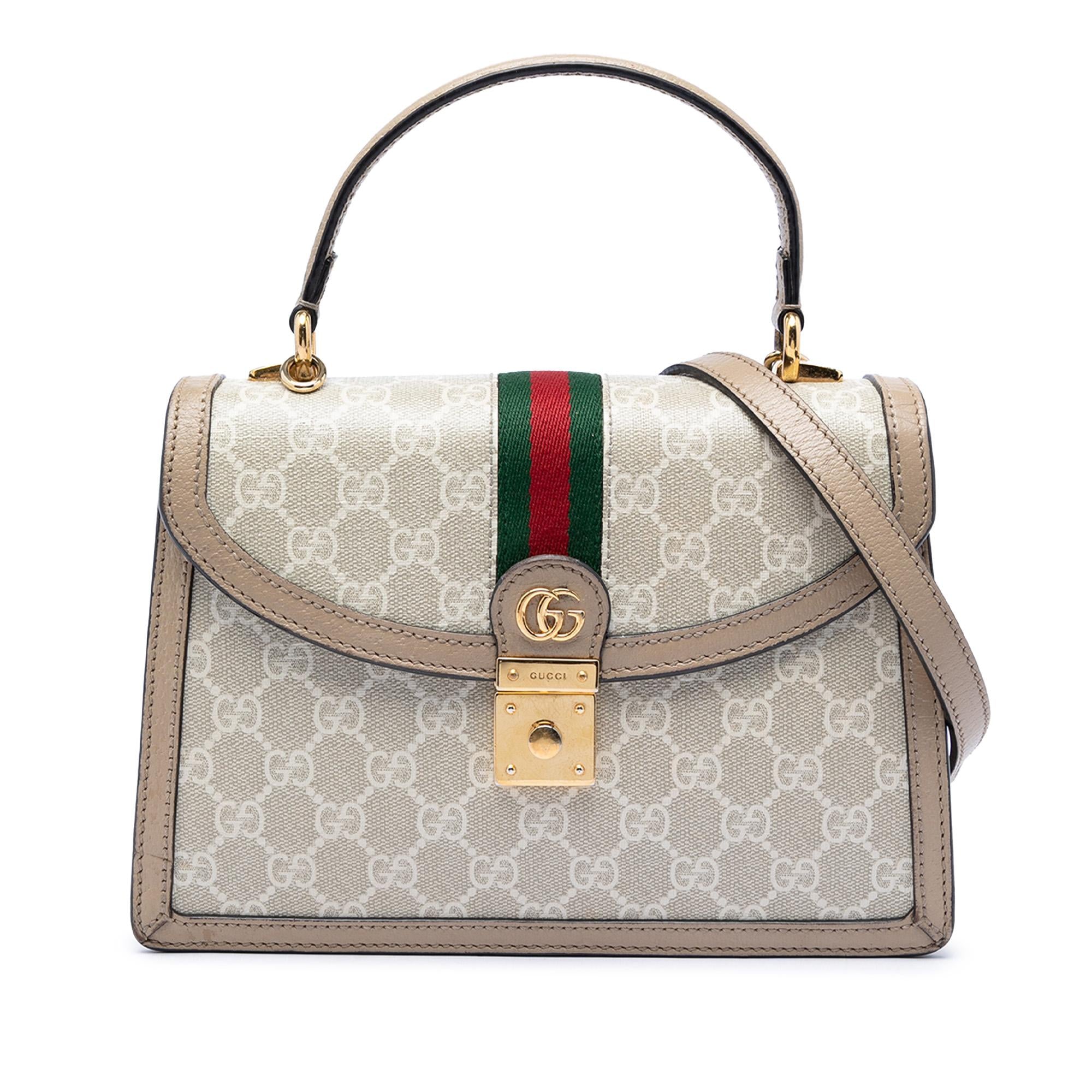 Gucci Small GG Canvas Web Ophidia Top Handle Flap
