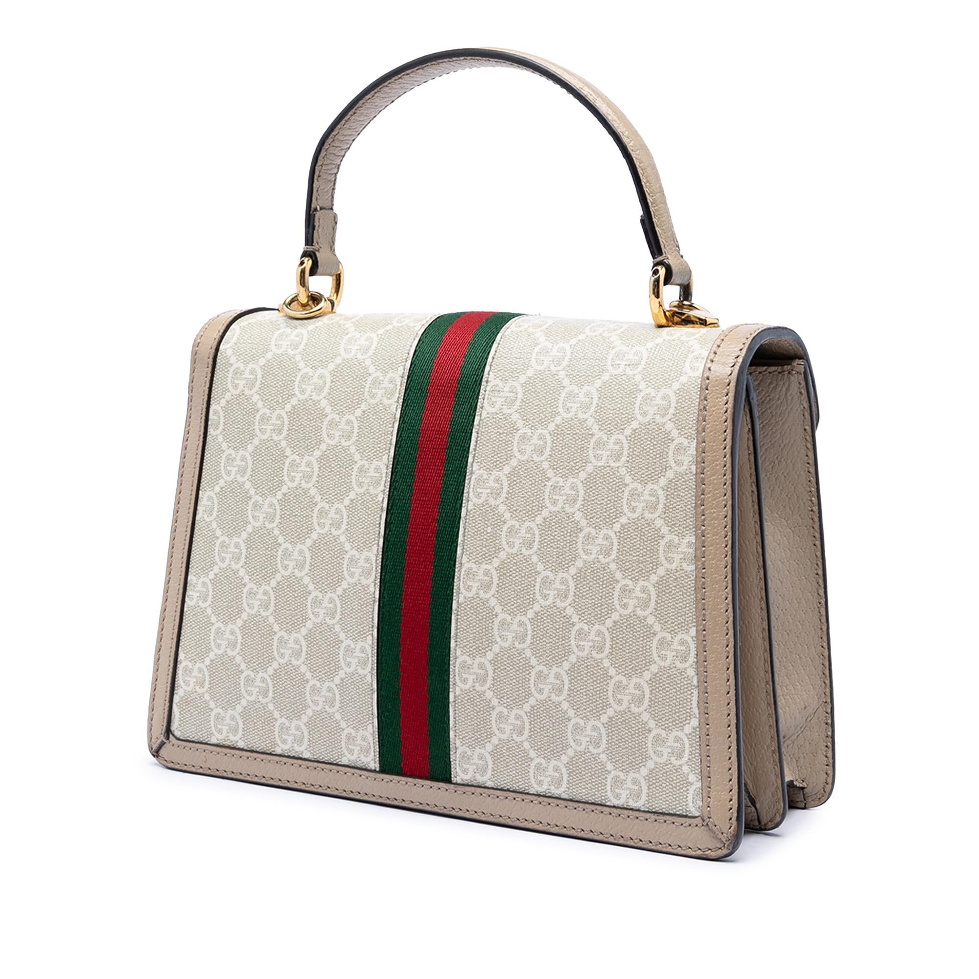 Gucci Small GG Canvas Web Ophidia Top Handle Flap