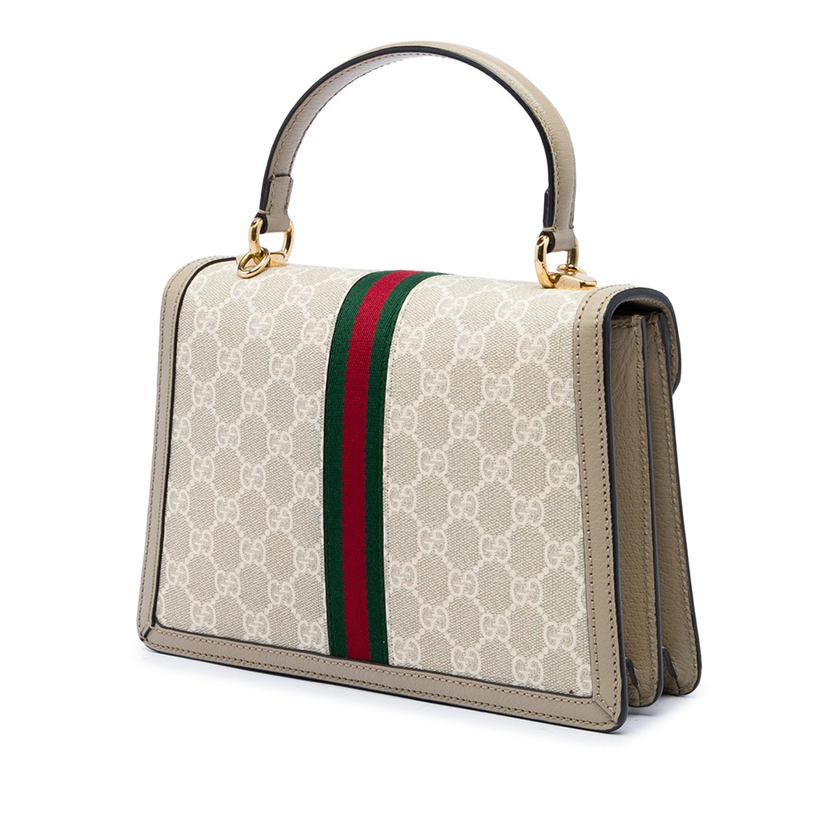 Gucci Small GG Canvas Web Ophidia Top Handle Flap
