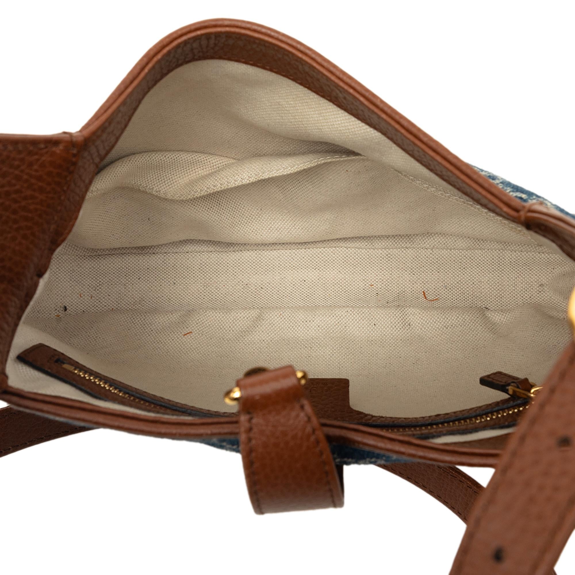 Gucci Small GG Denim Jackie 1961 Crossbody