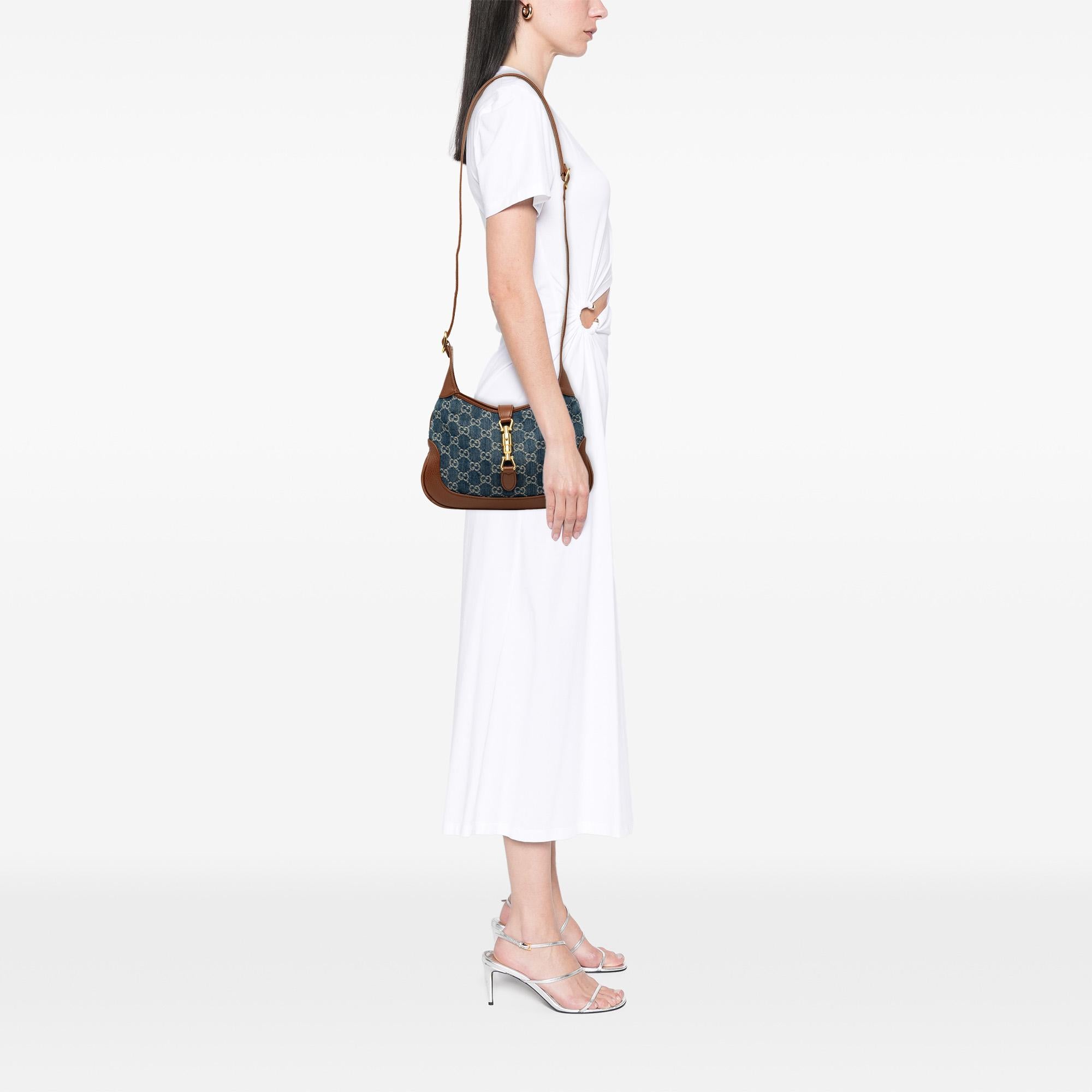 Gucci Small GG Denim Jackie 1961 Crossbody
