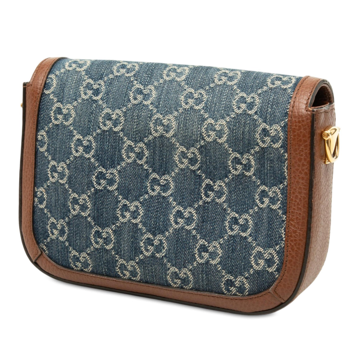 Gucci Small GG Denim Web Horsebit 1955 Crossbody