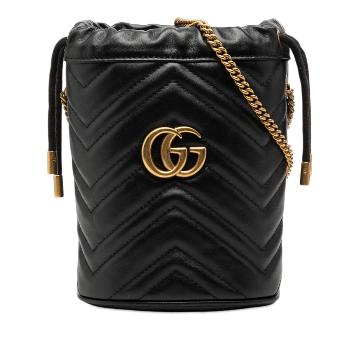Gucci Small GG Marmont Leather Matelasse Bucket Bag