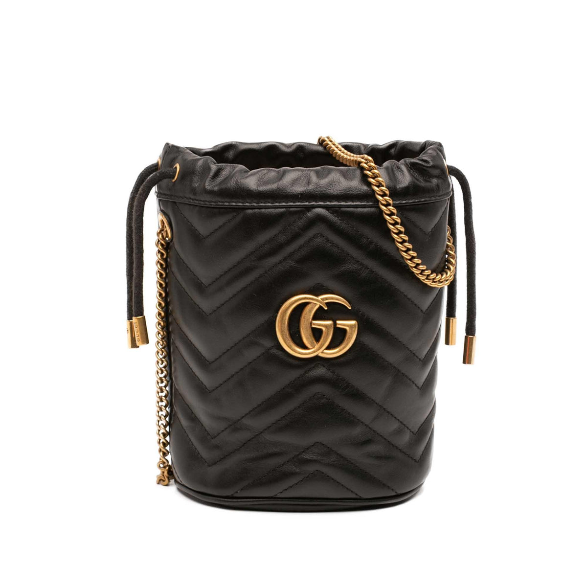 Gucci Small GG Marmont Matelasse Calfskin Bucket Bag