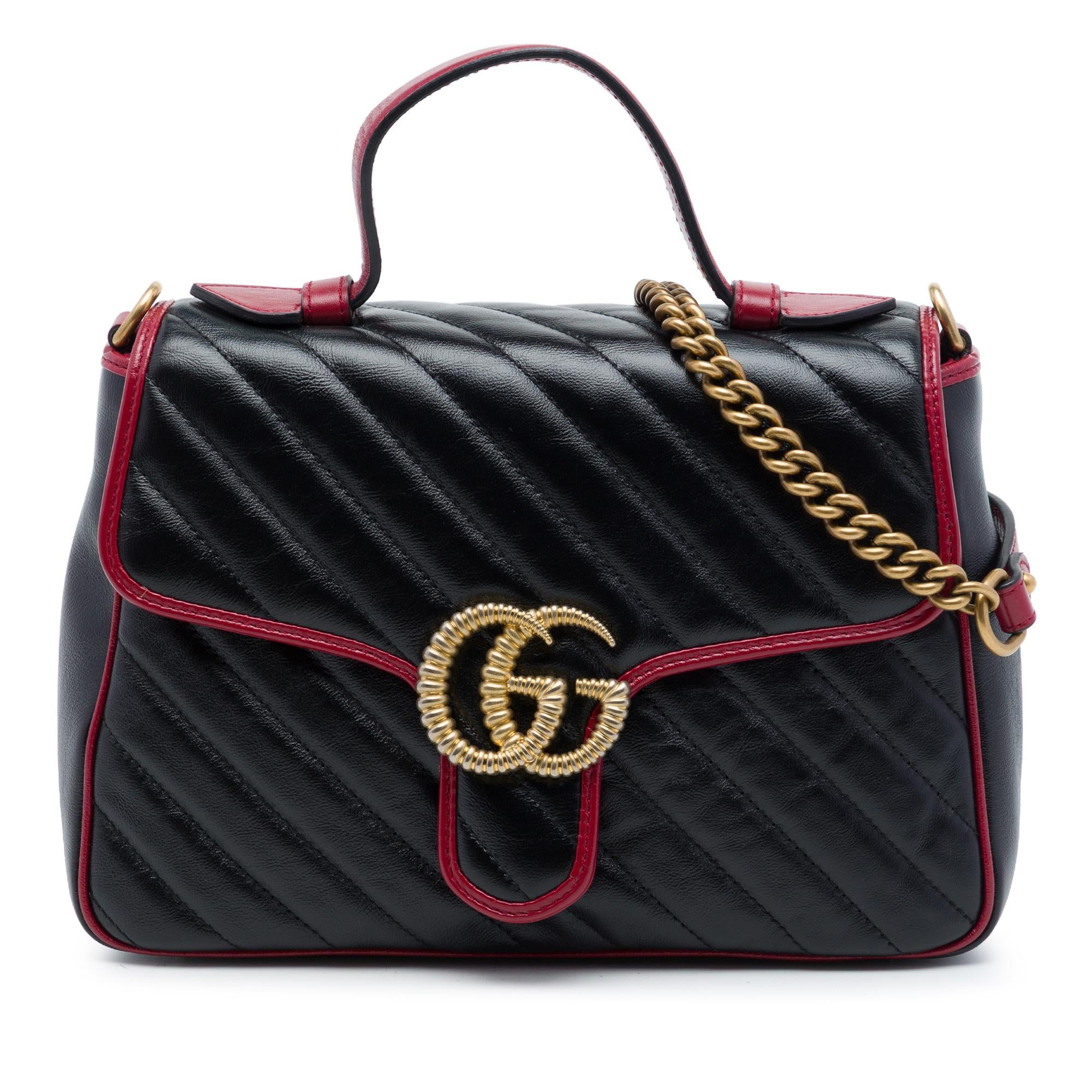 Gucci Small GG Marmont Matelasse Leather Torchon Top Handle Bag