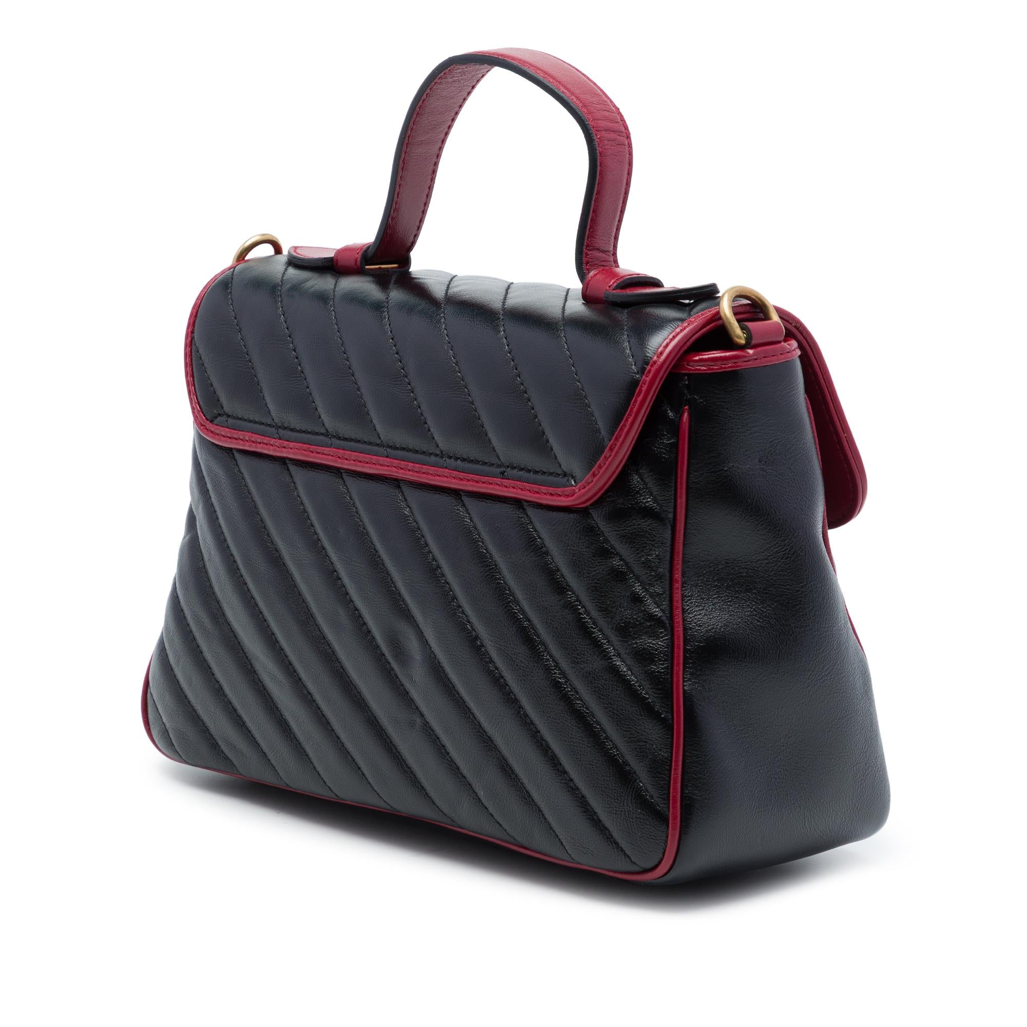 Gucci Small GG Marmont Matelasse Leather Torchon Top Handle Bag