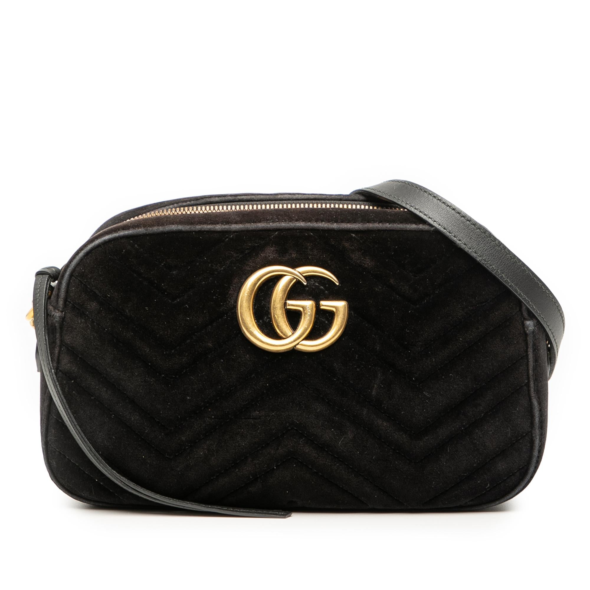 Gucci Small GG Marmont Matelasse Velvet Crossbody