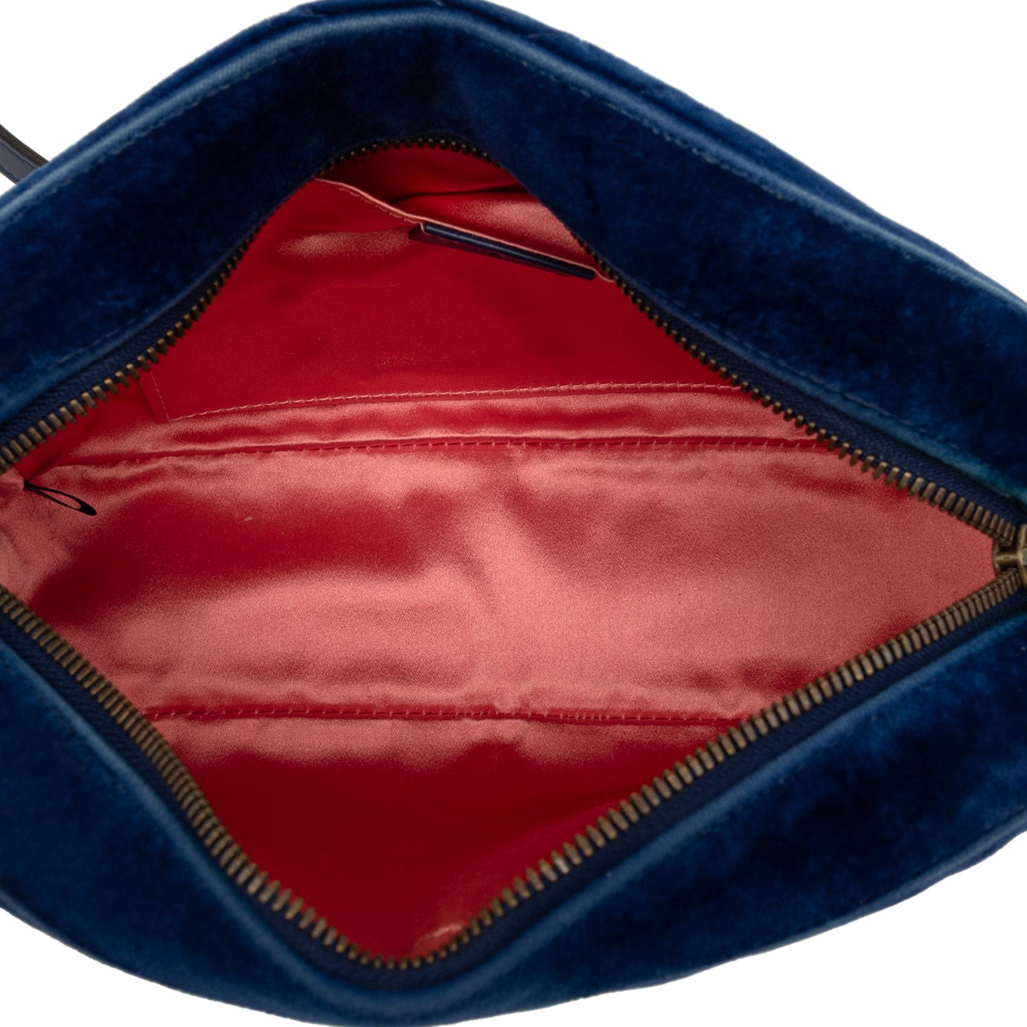 Gucci Small GG Marmont Matelasse Velvet Crossbody