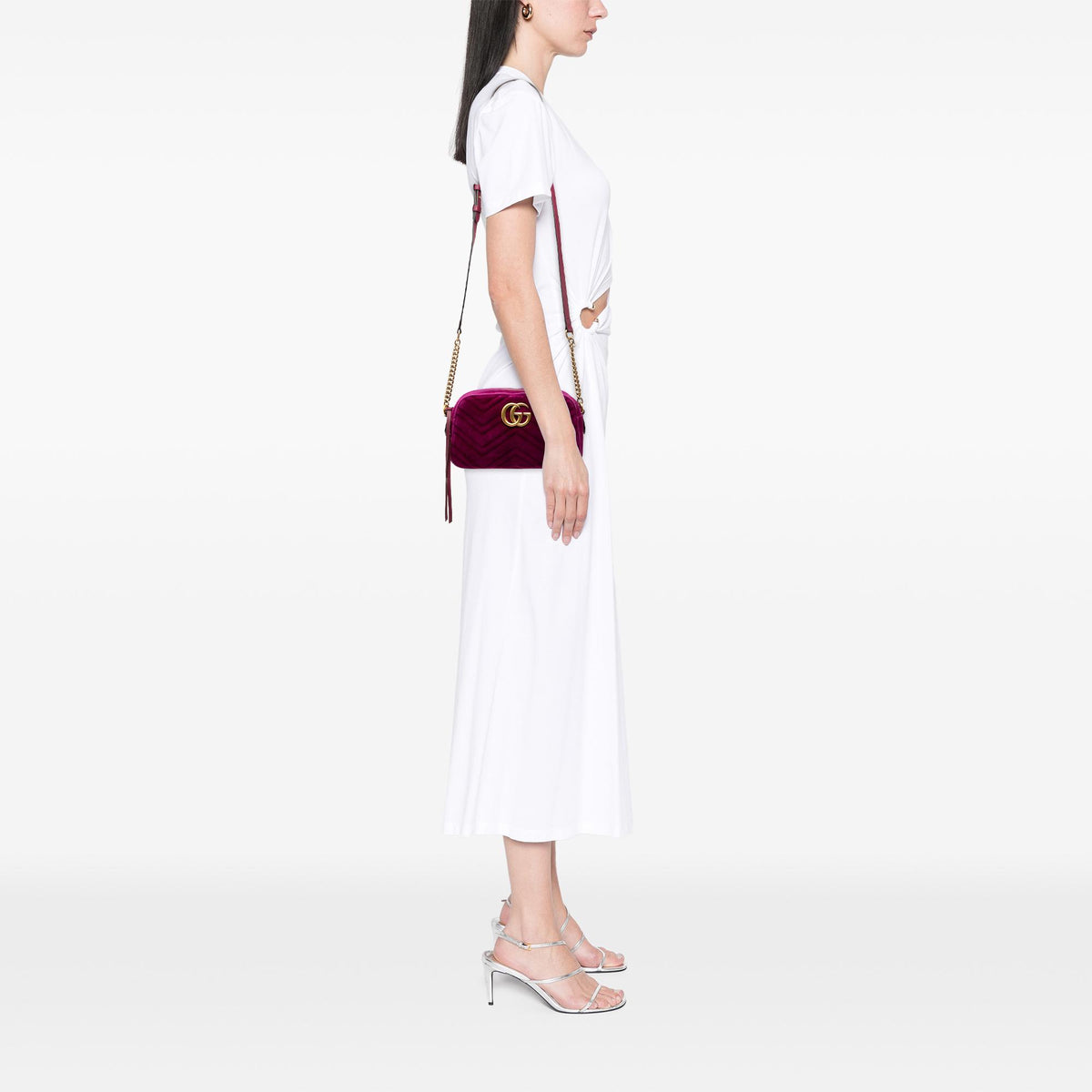 Gucci Small GG Marmont Matelasse Velvet Crossbody