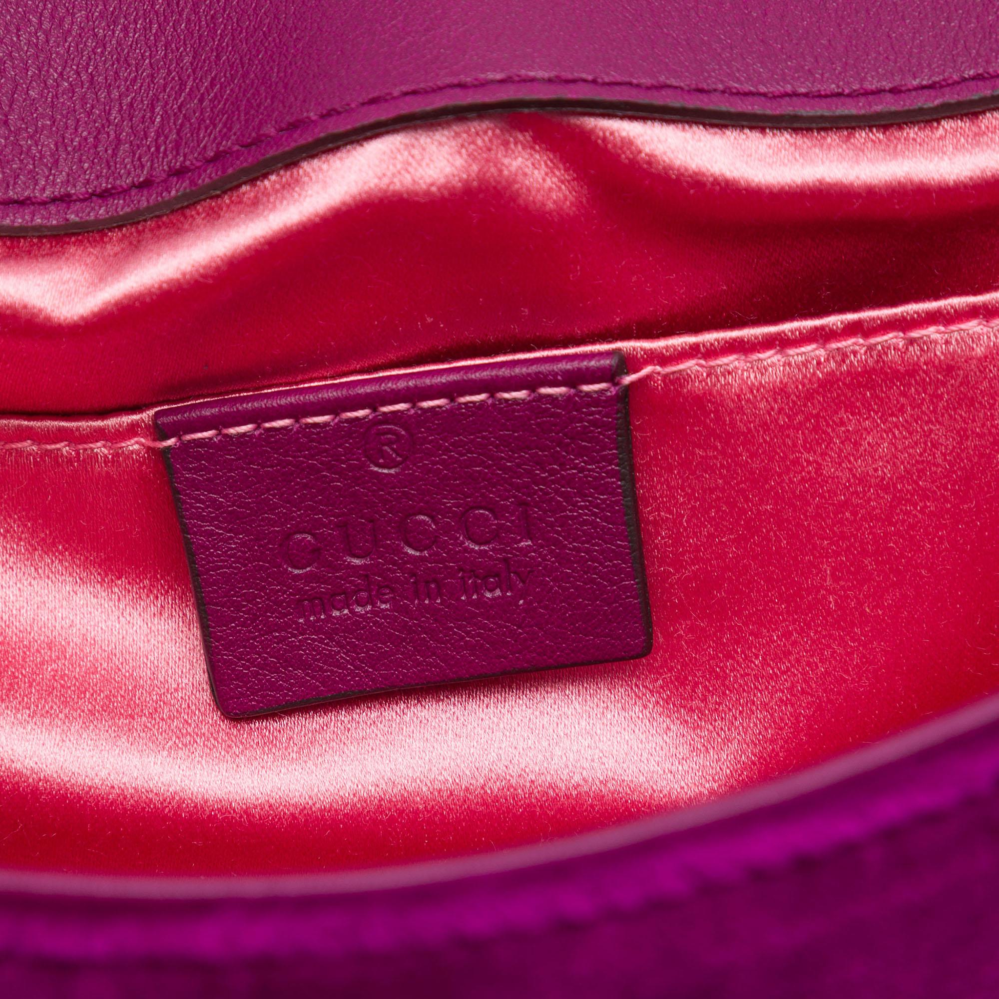Gucci Small GG Marmont Matelasse Velvet Crystal Embellished Shoulder Bag