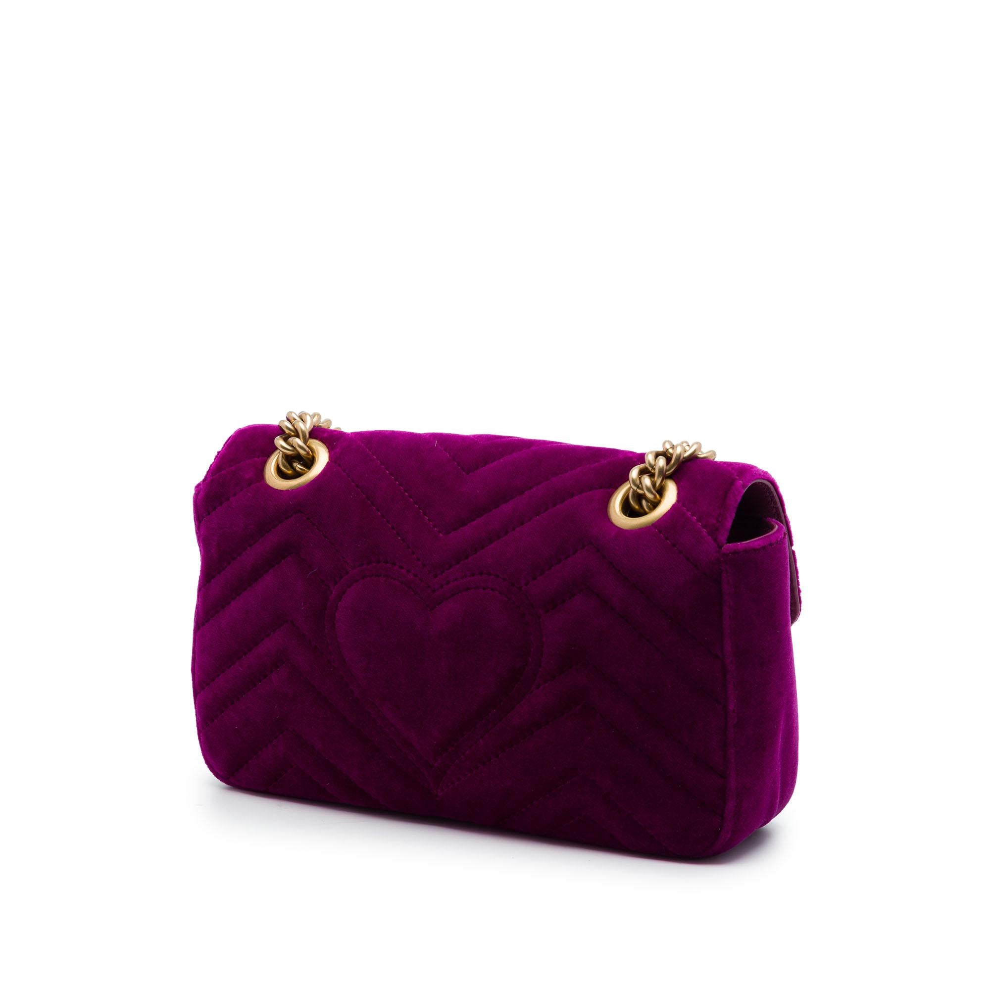 Gucci Small GG Marmont Matelasse Velvet Crystal Embellished Shoulder Bag