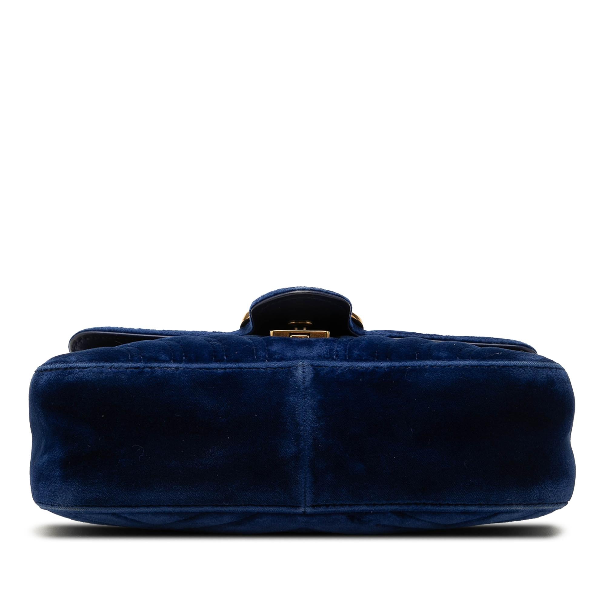 Gucci Small GG Marmont Matelasse Velvet Shoulder Bag