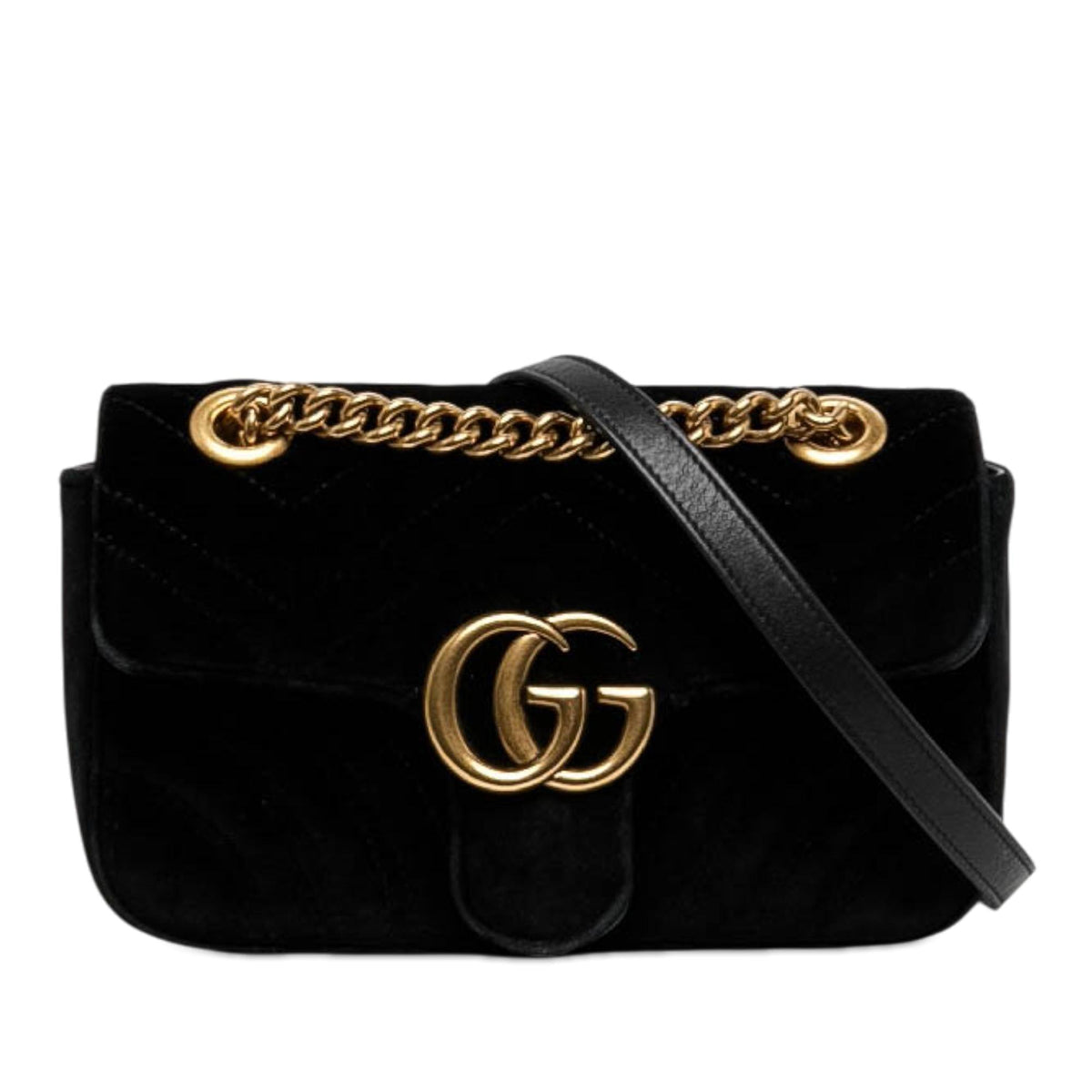 Gucci Small GG Marmont Matelasse Velvet Shoulder Bag