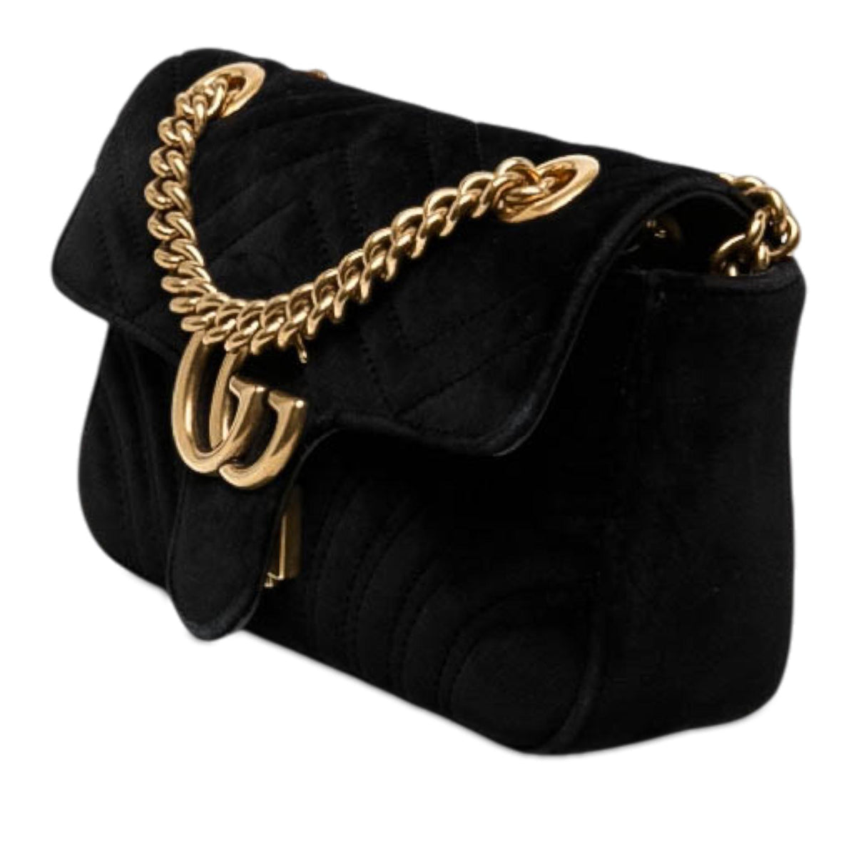 Gucci Small GG Marmont Matelasse Velvet Shoulder Bag