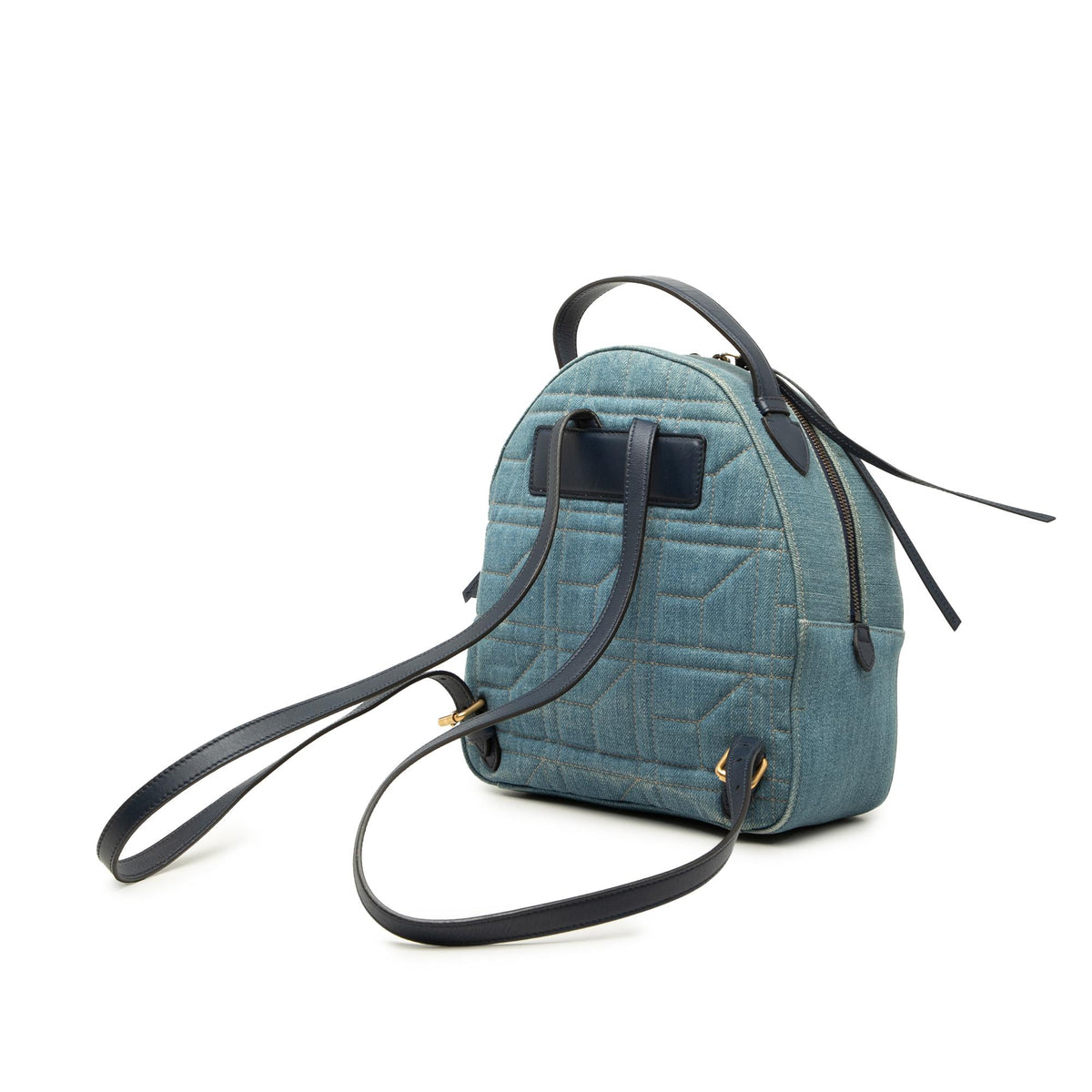 Gucci Small GG Marmont Pearl Studded Matelasse Denim Backpack