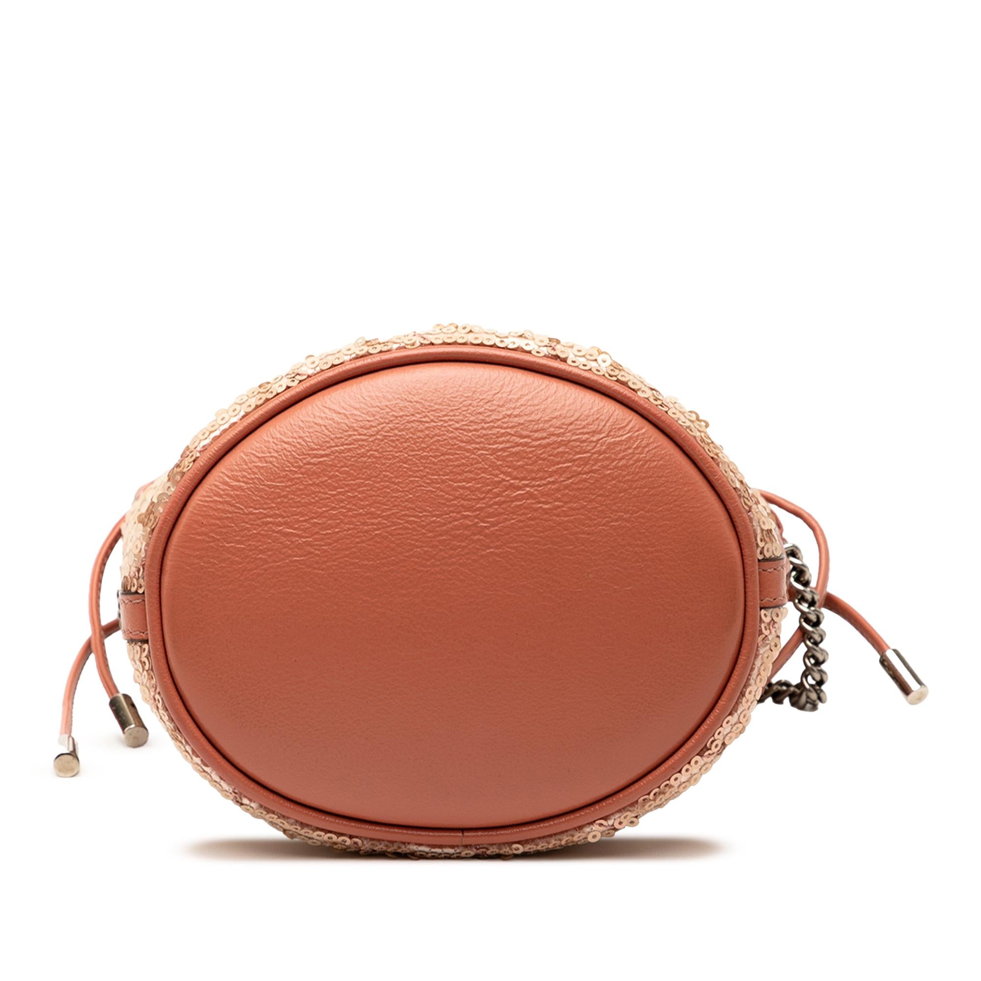 Gucci Small GG Marmont Sequined Diagonal Matelasse Leather Bucket Bag