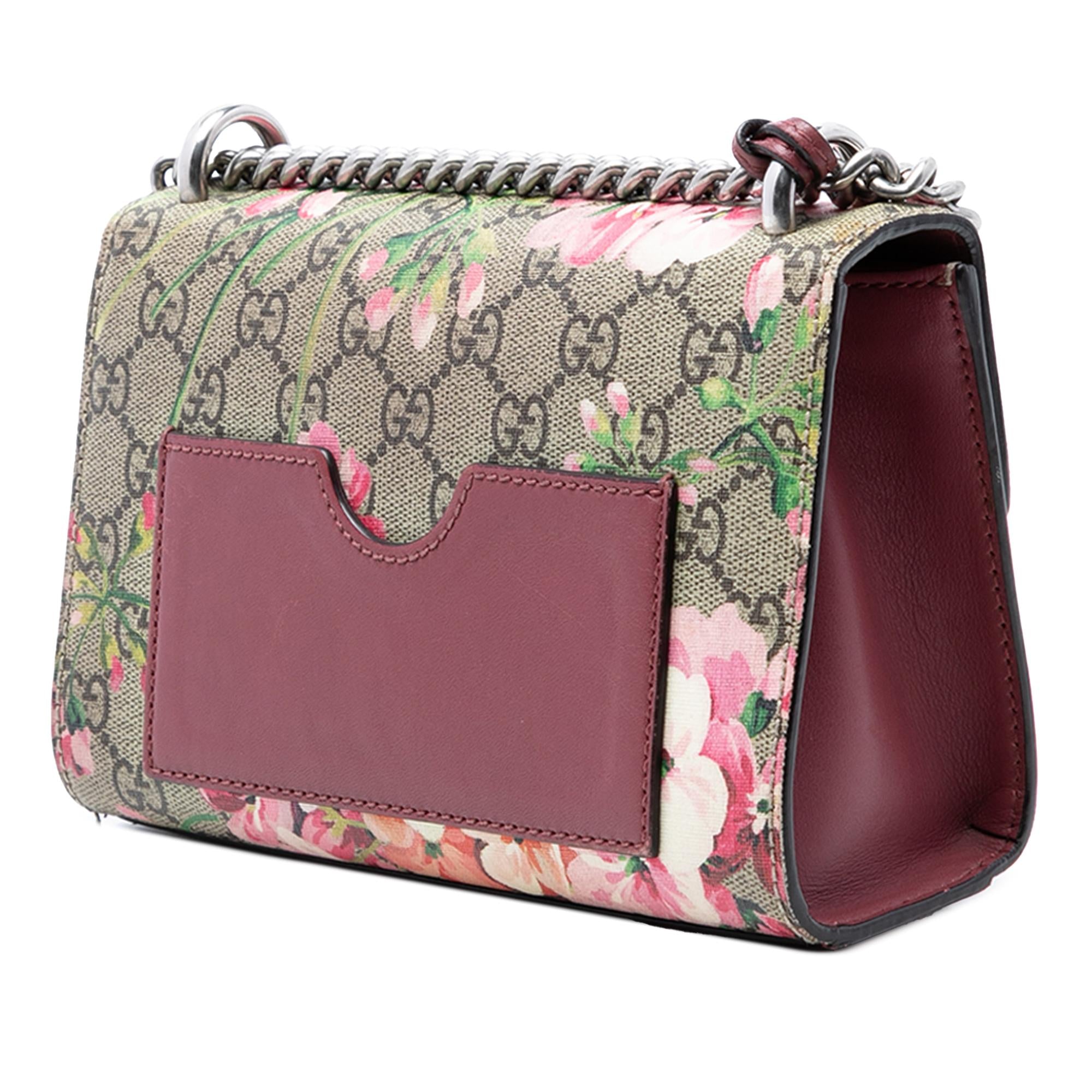 Gucci Small GG Supreme Blooms Padlock Crossbody