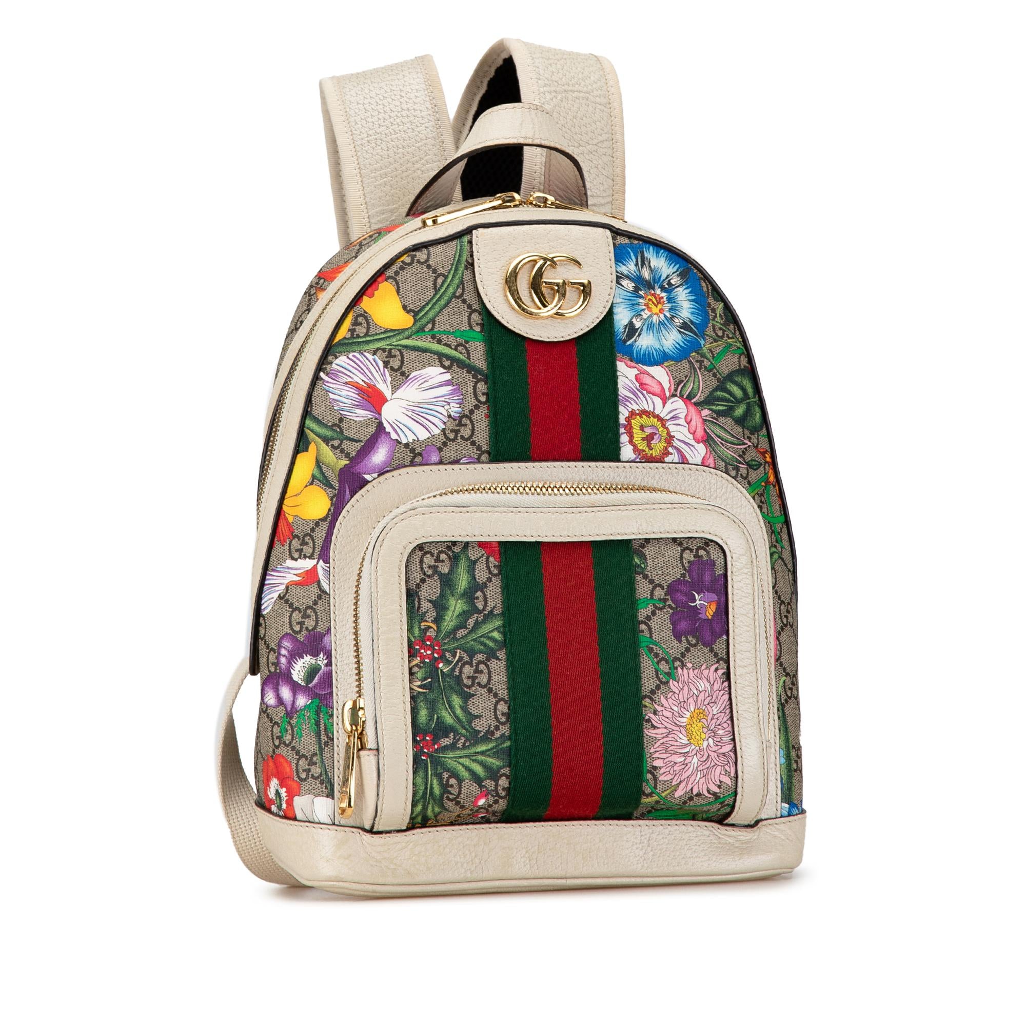 Gucci Small GG Supreme Flora Ophidia Backpack