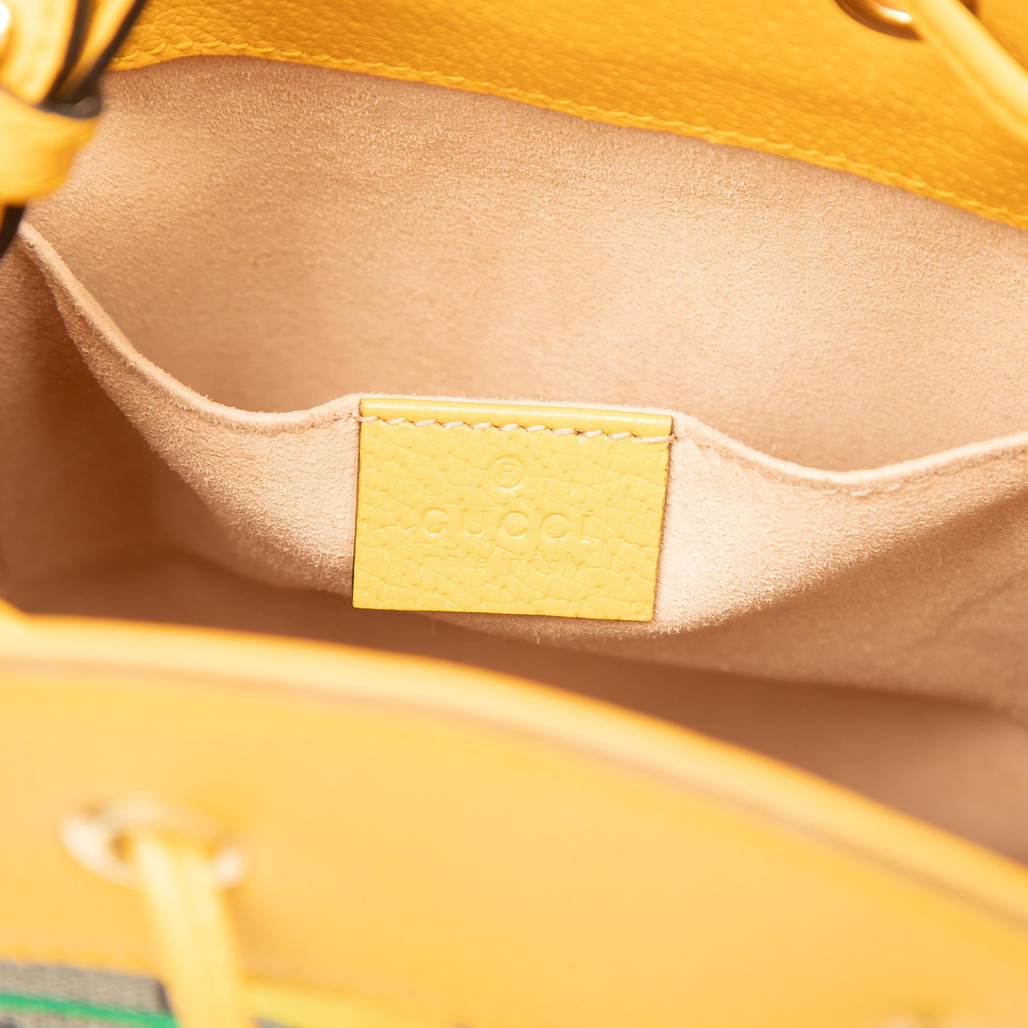 Gucci Small GG Supreme Flora Ophidia Bucket Bag