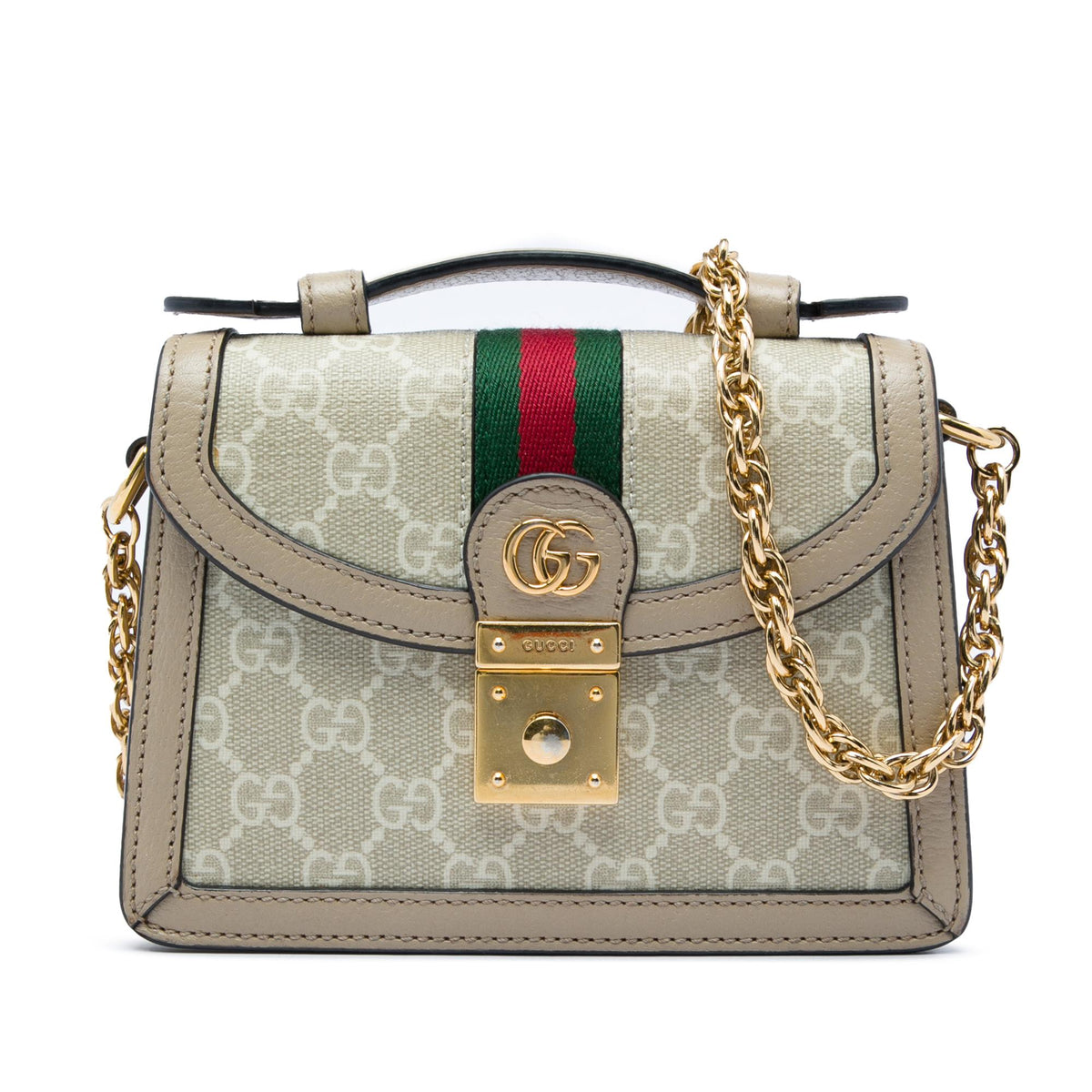 Gucci Small GG Supreme Web Ophidia Top Handle Bag
