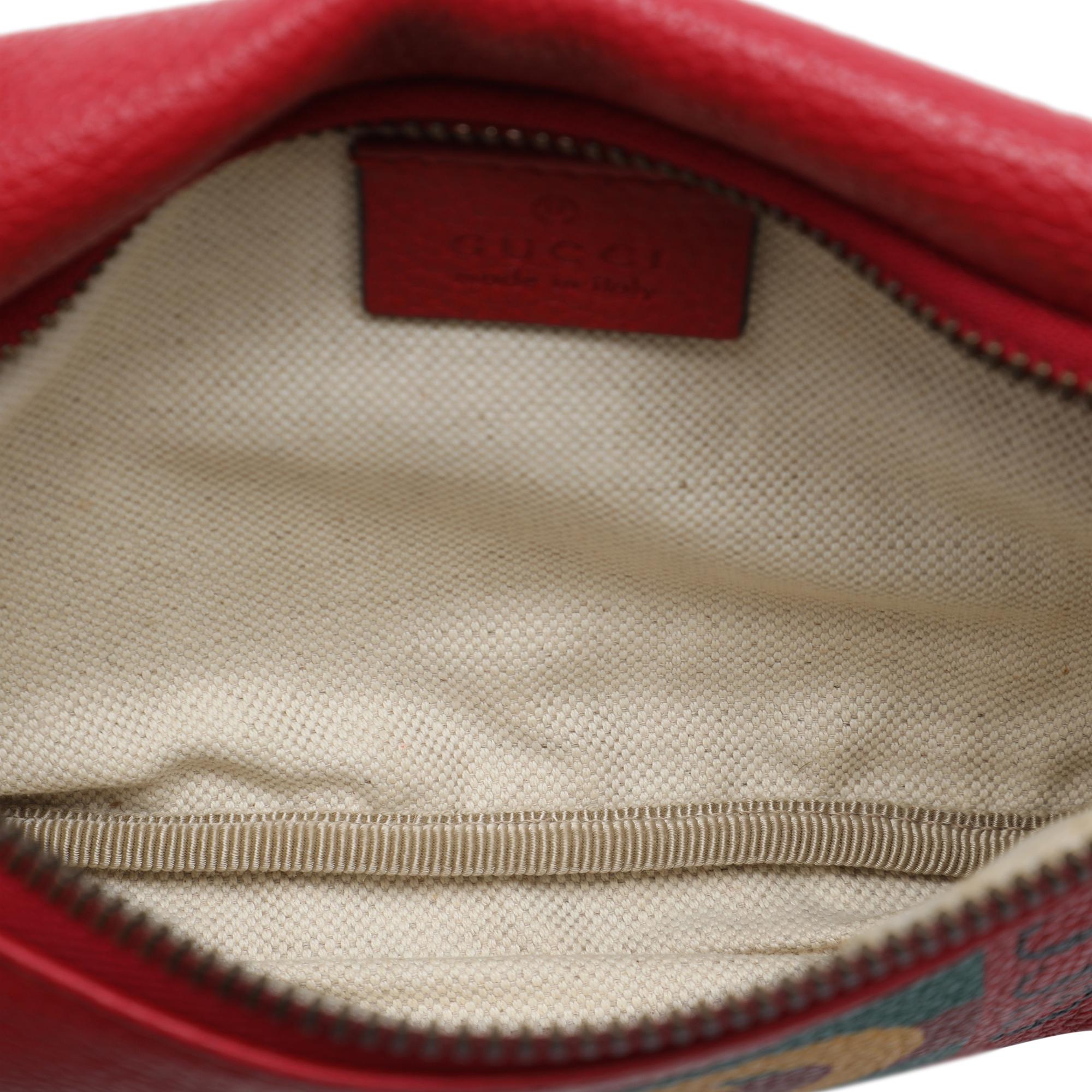 Gucci Small Grained Calfskin Web Logo Belt Bag
