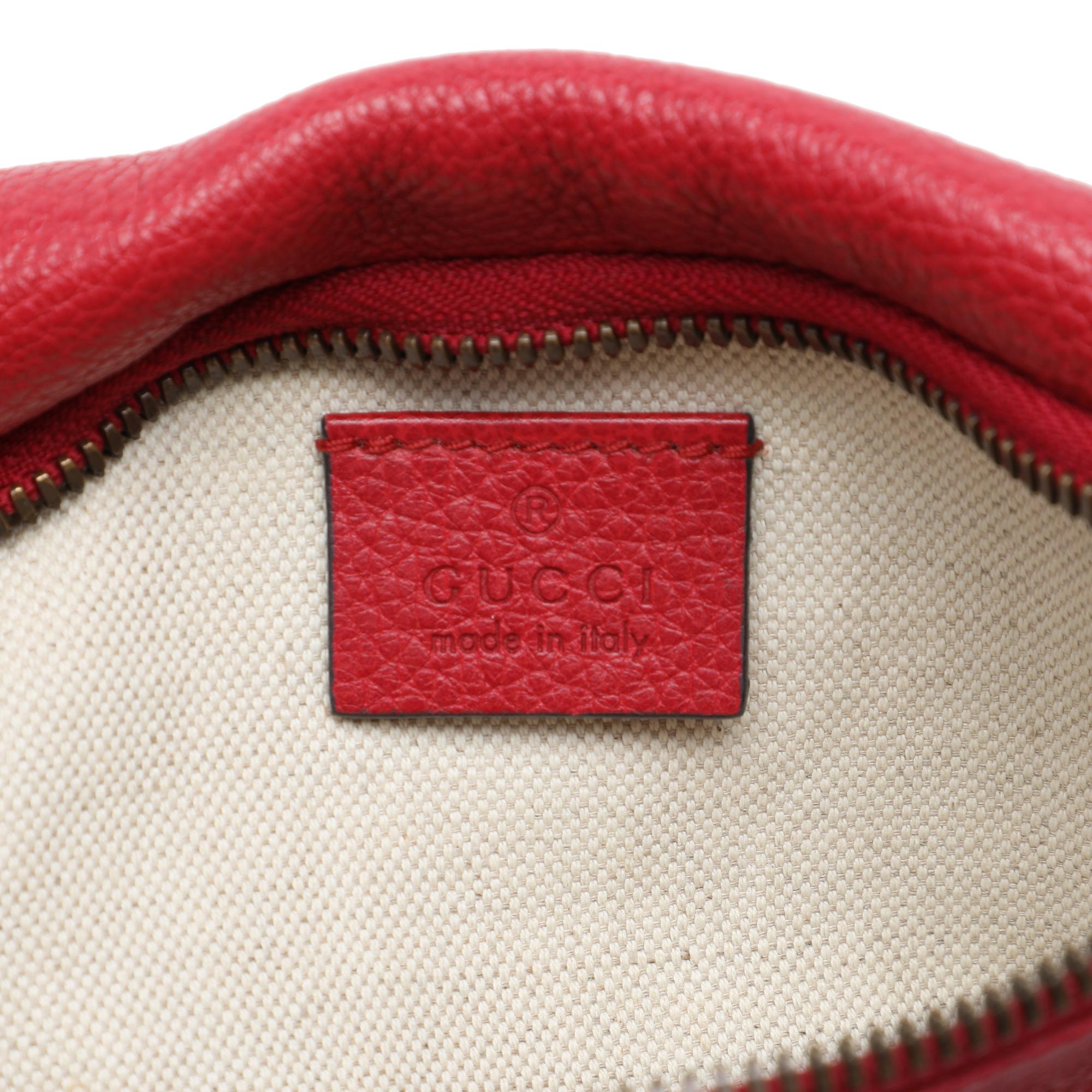Gucci Small Grained Calfskin Web Logo Belt Bag