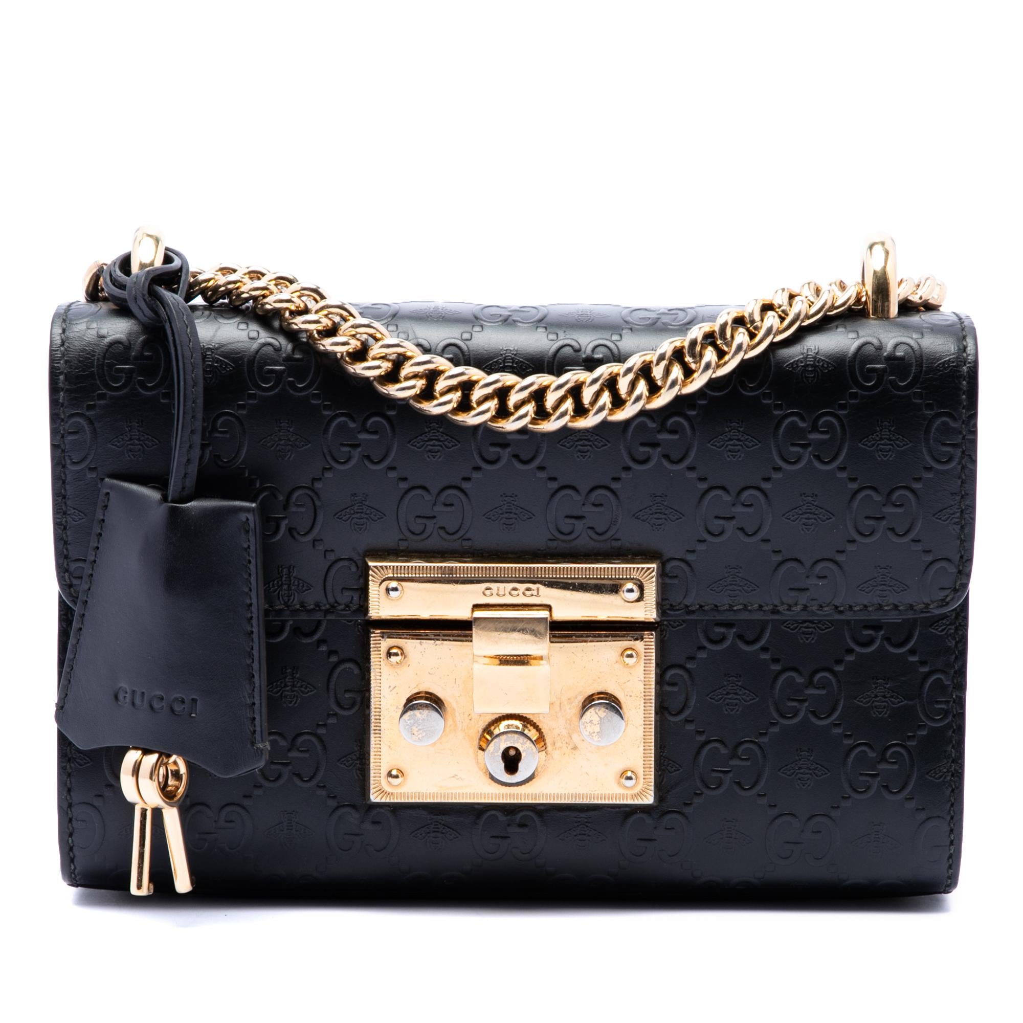 Gucci Small Guccissima Padlock Crossbody