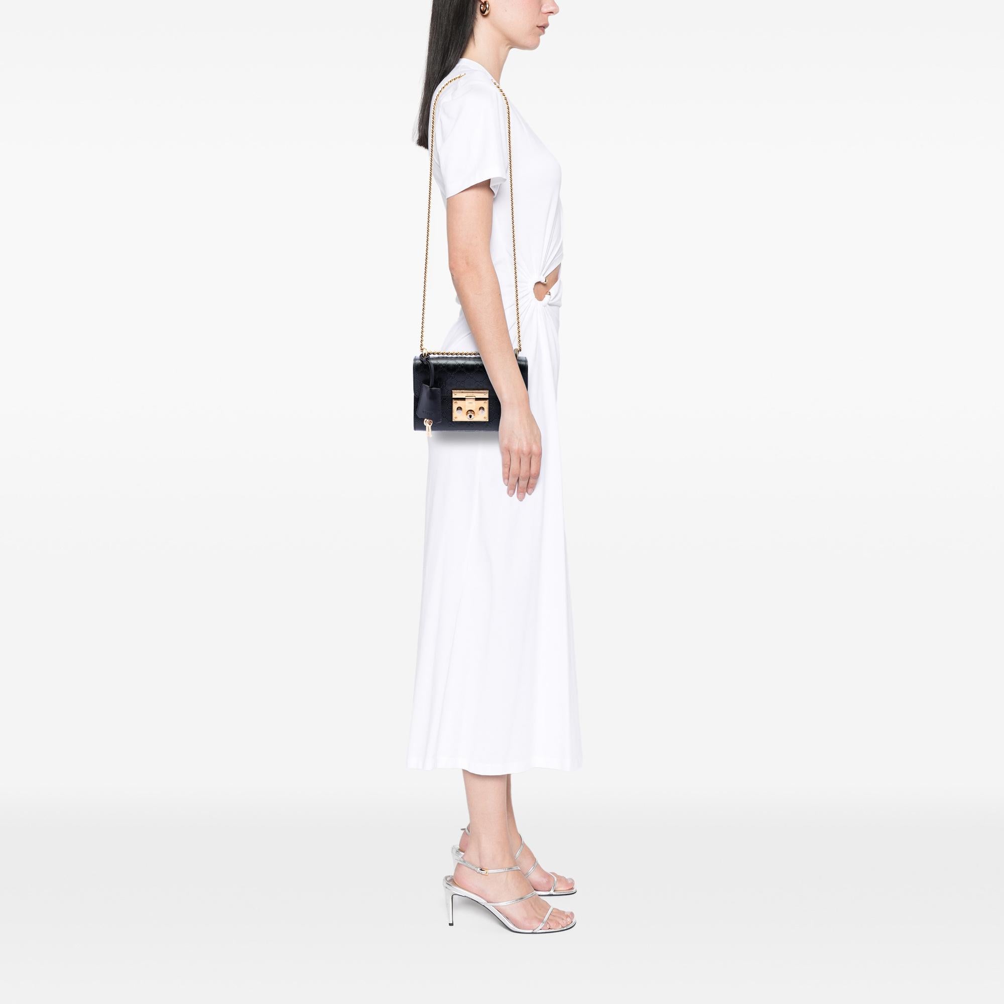 Gucci Small Guccissima Padlock Crossbody