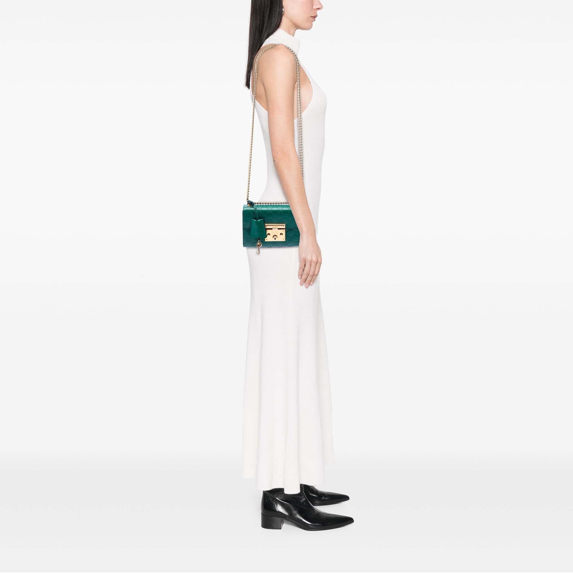Gucci Small Guccissima Padlock Crossbody