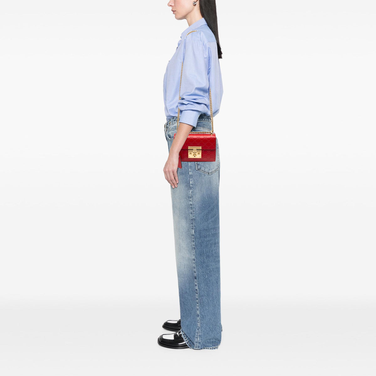 Gucci Small Guccissima Padlock Crossbody