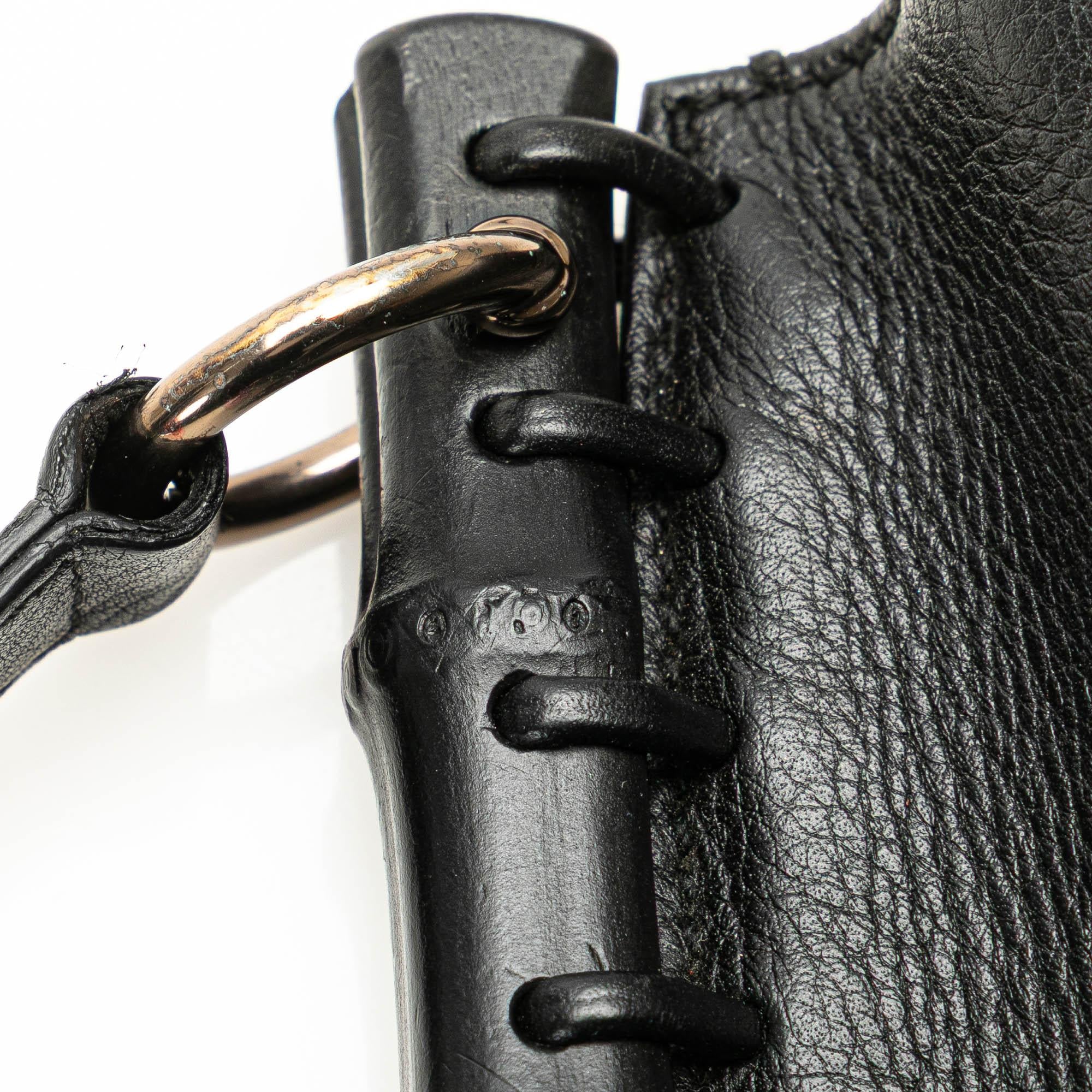 Gucci Small Leather Bamboo Nouveau Fringe Crossbody