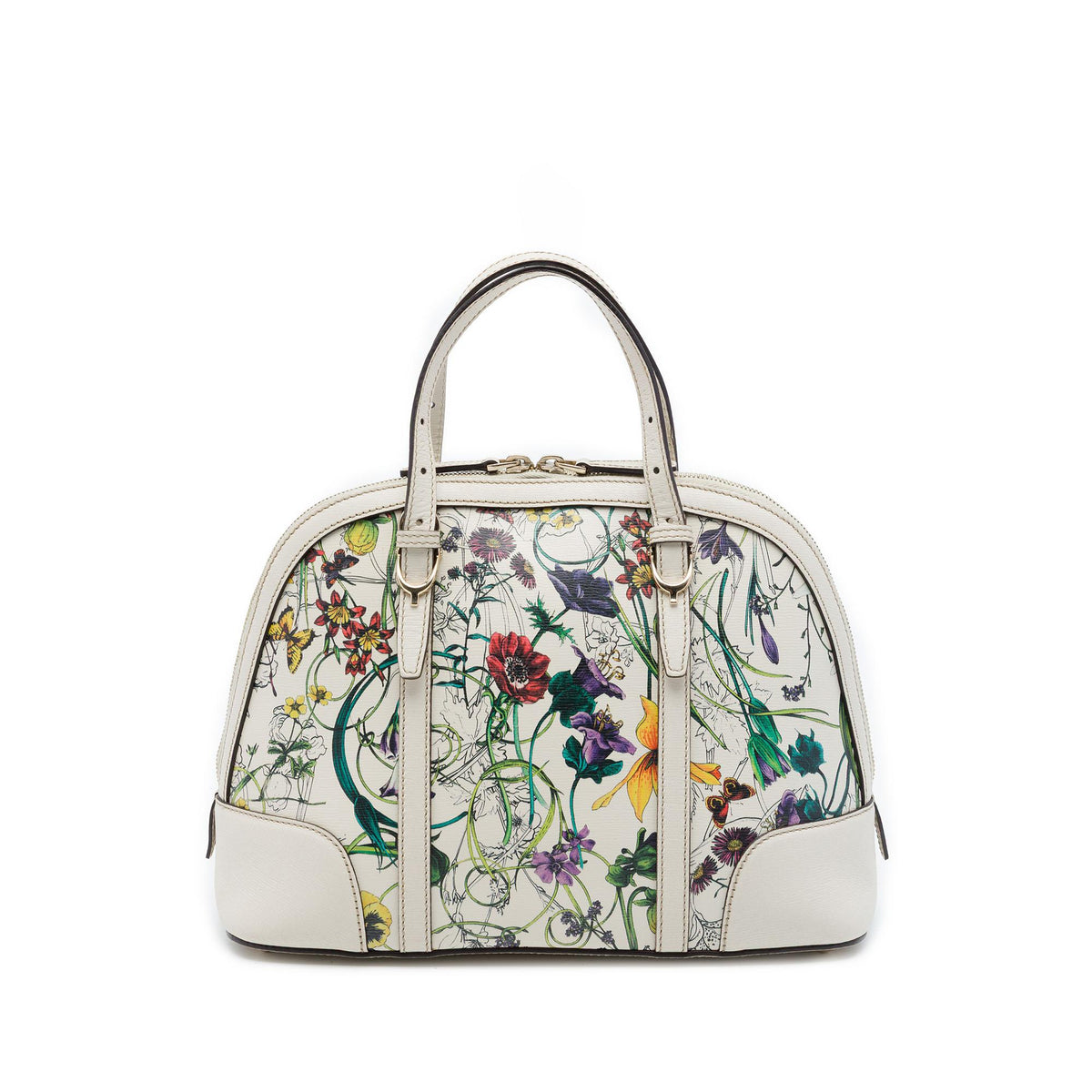 Gucci Small Leather Flora Nice Dome Satchel