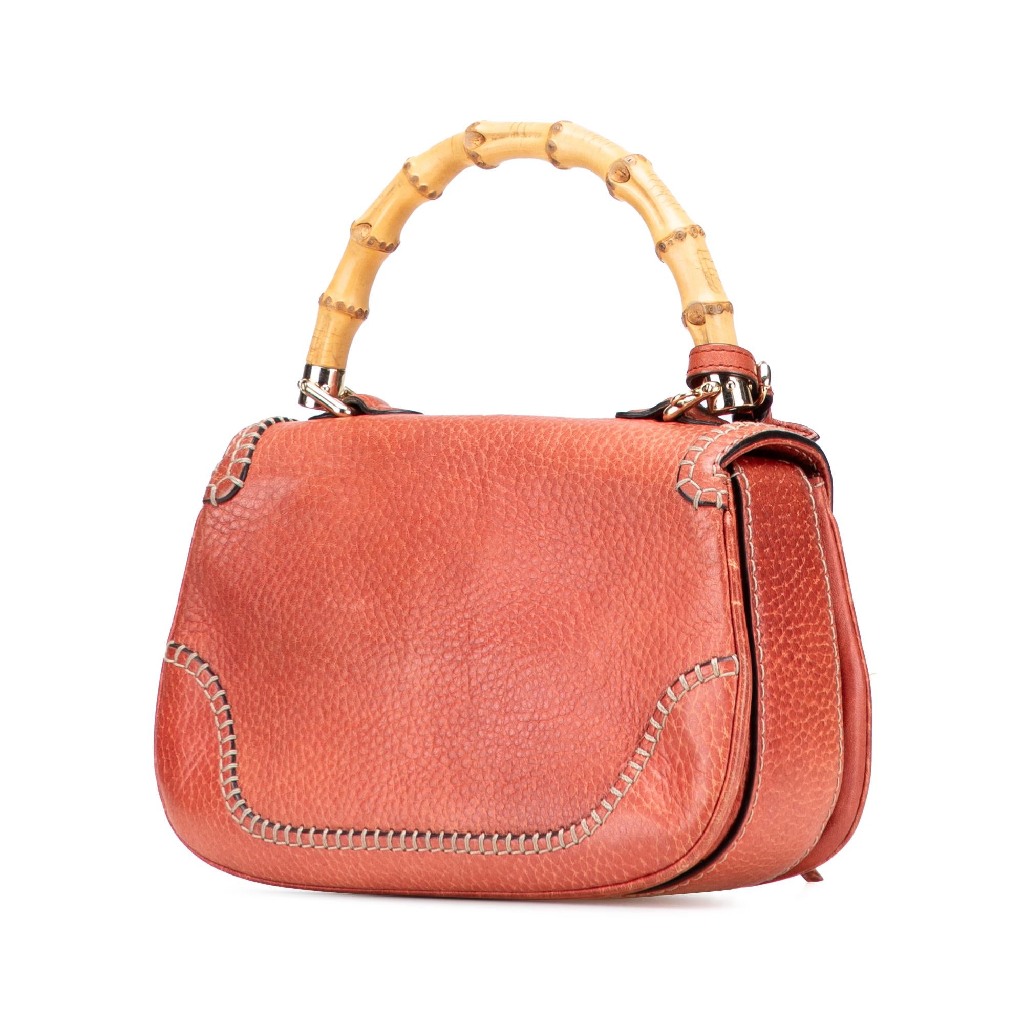 Gucci Small Leather New Bamboo Satchel