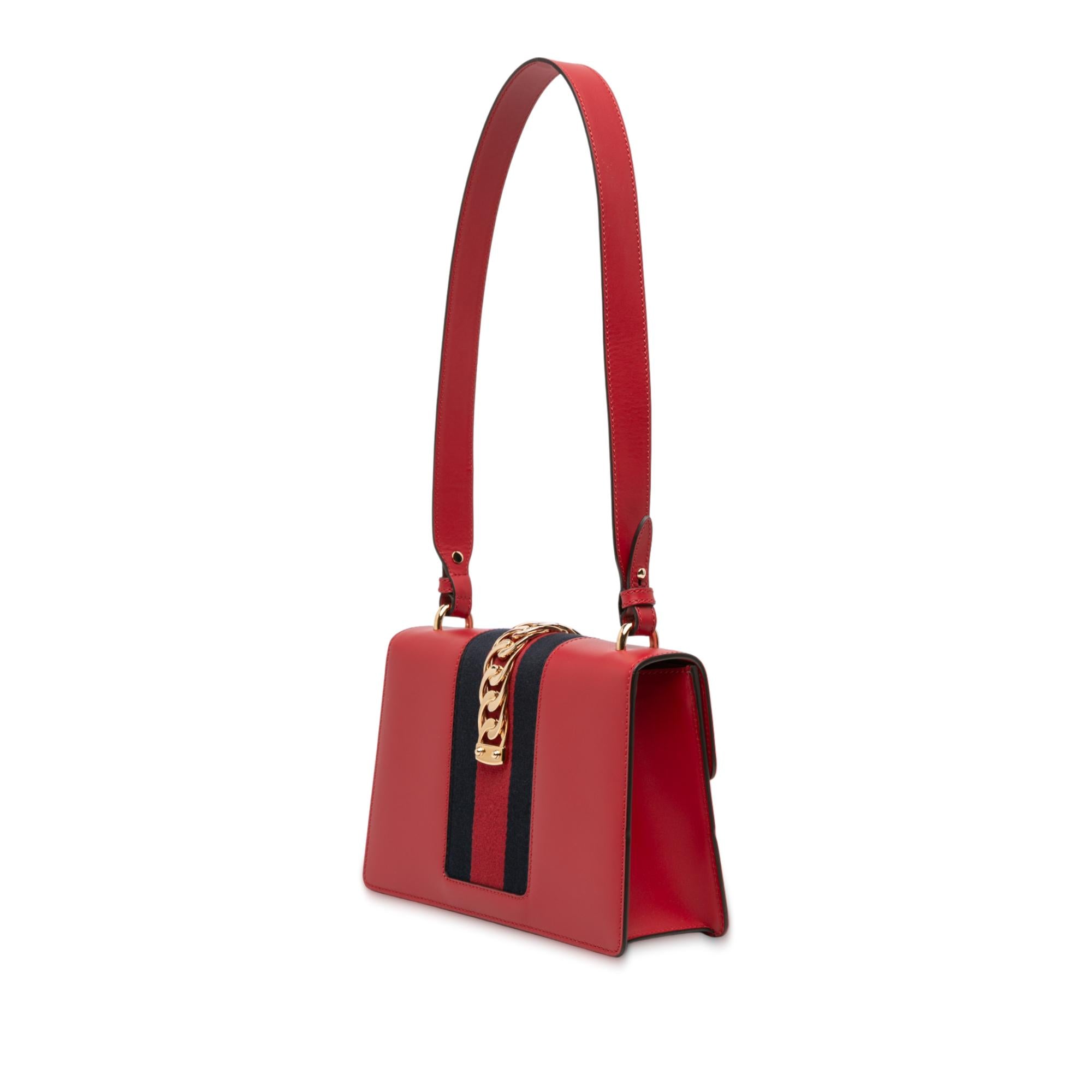 Gucci Small Leather Sylvie Web Satchel