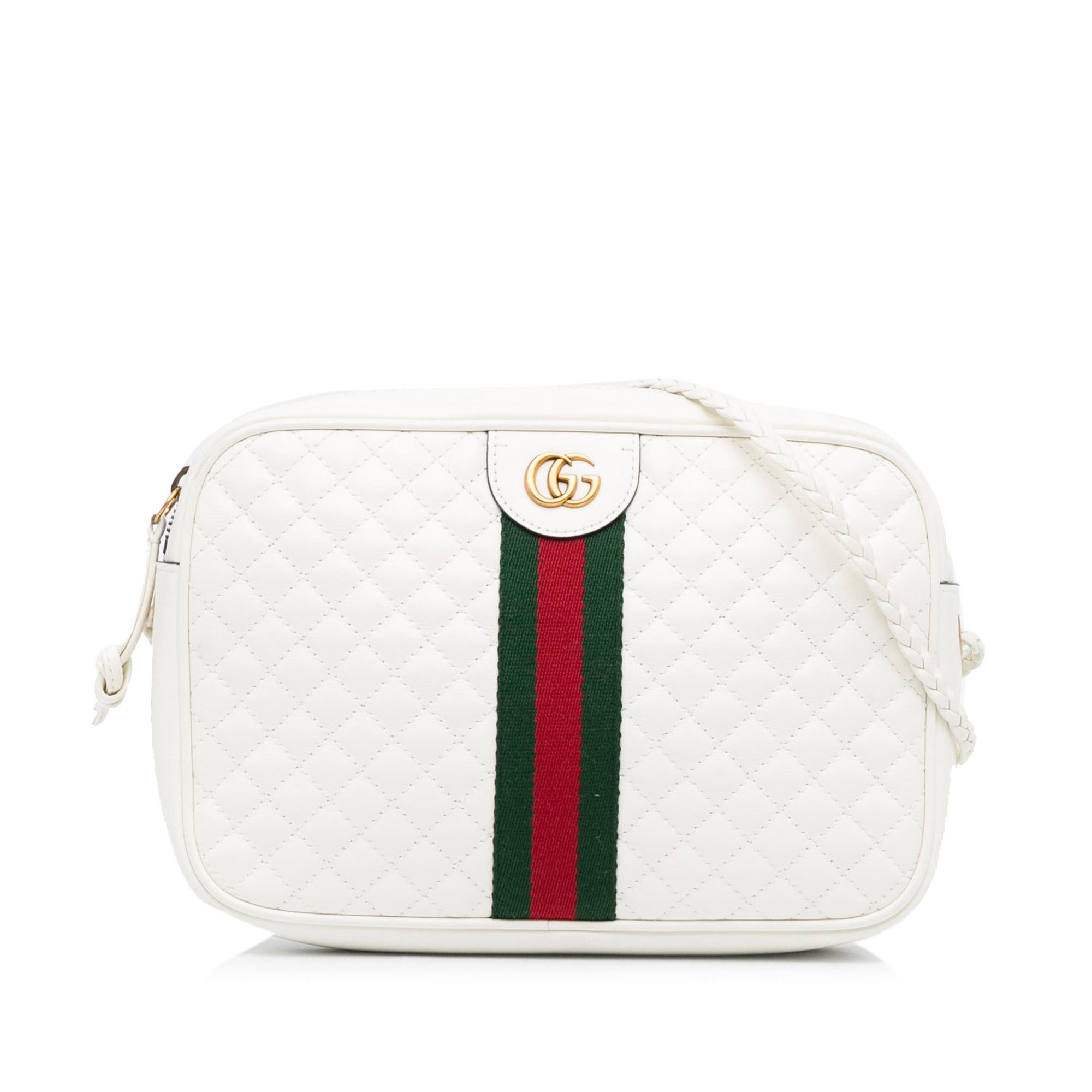 Gucci Small Leather Web Trapuntata Crossbody (SHG-3PW6zo)