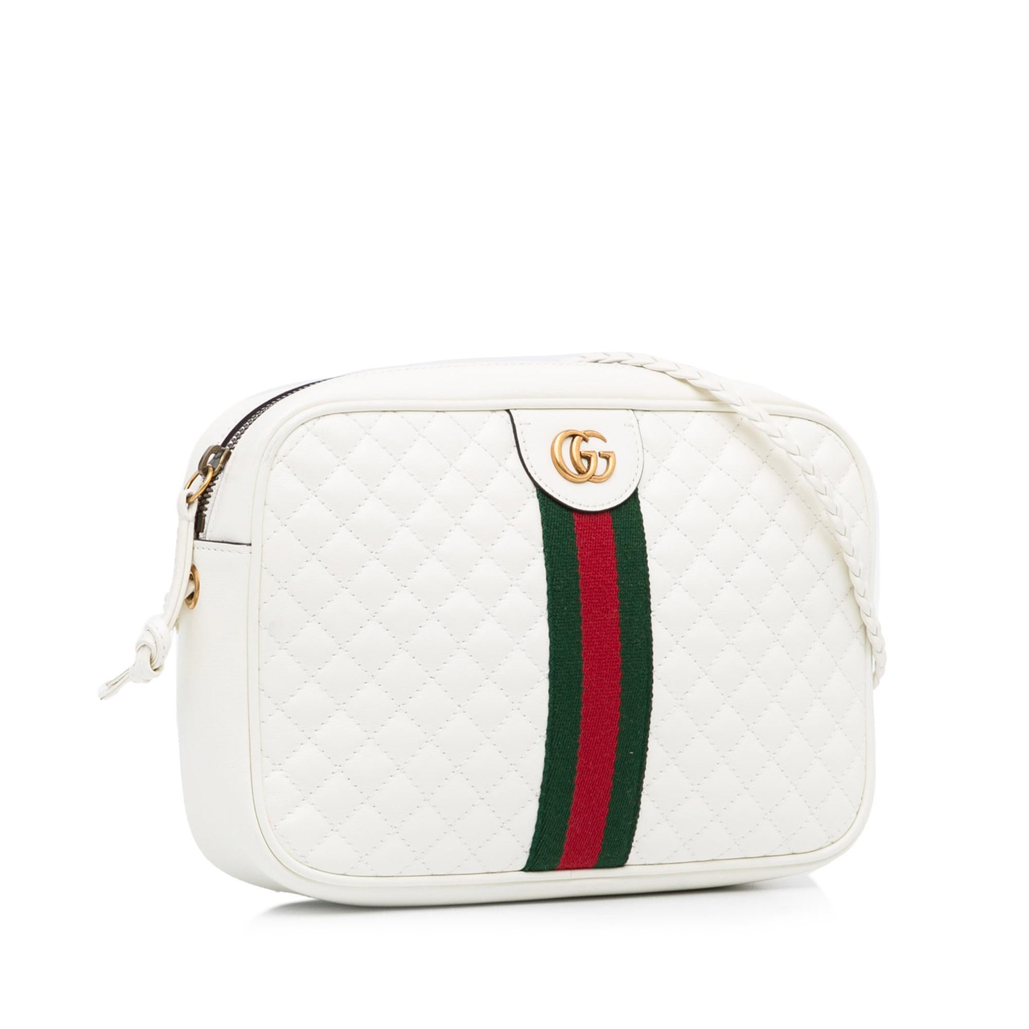 Gucci Small Leather Web Trapuntata Crossbody (SHG-3PW6zo)