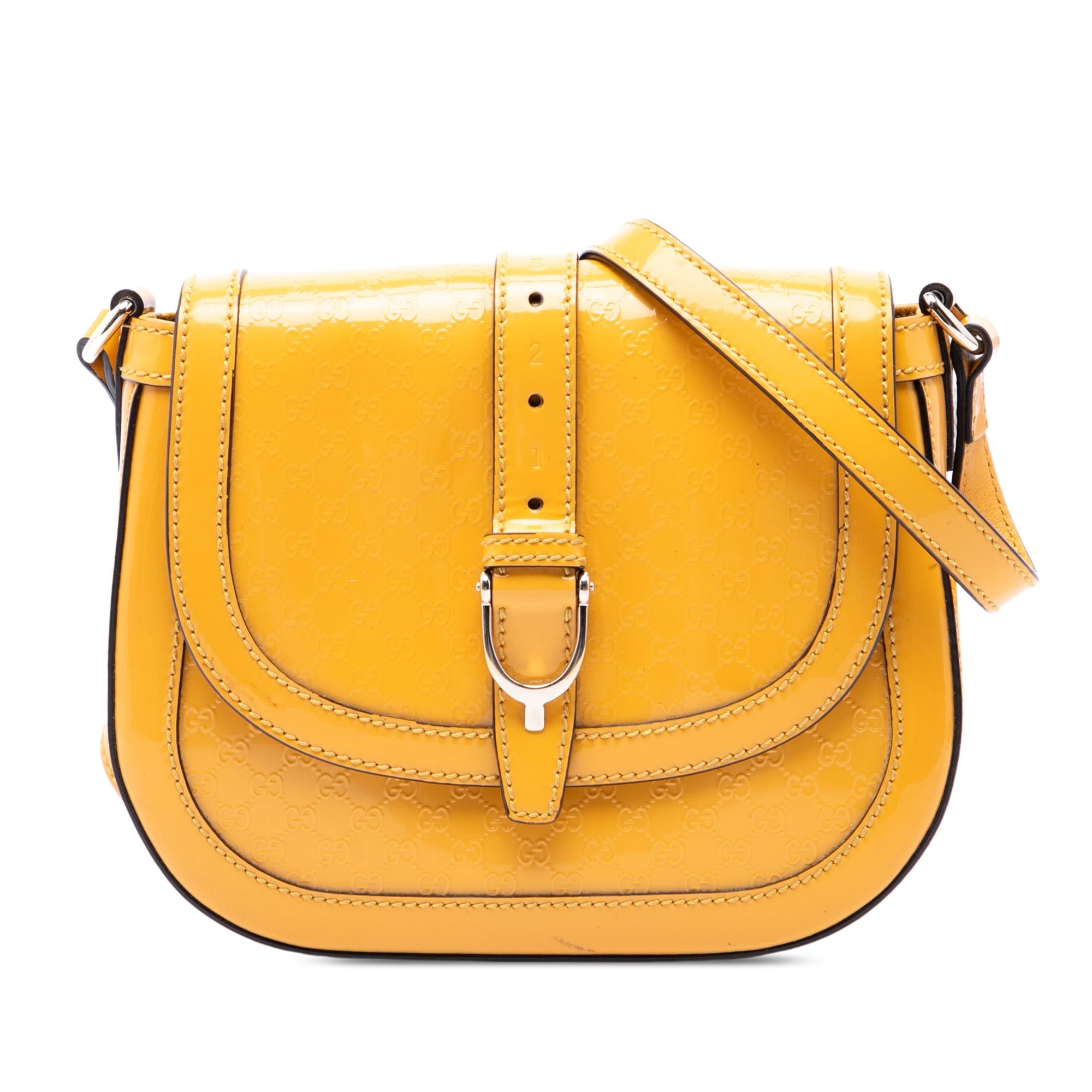 Gucci Small Microguccissima Patent Stirrup Crossbody
