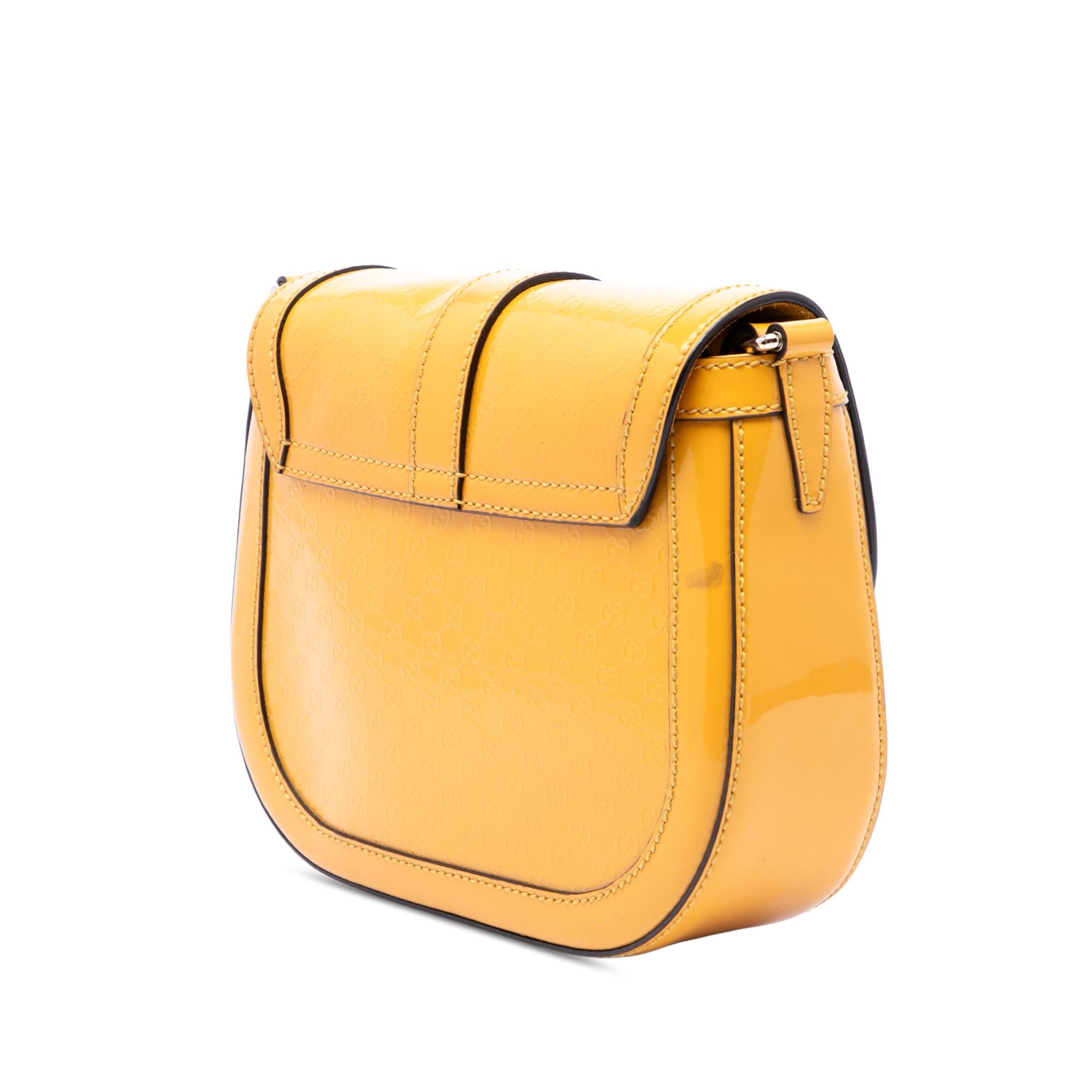 Gucci Small Microguccissima Patent Stirrup Crossbody