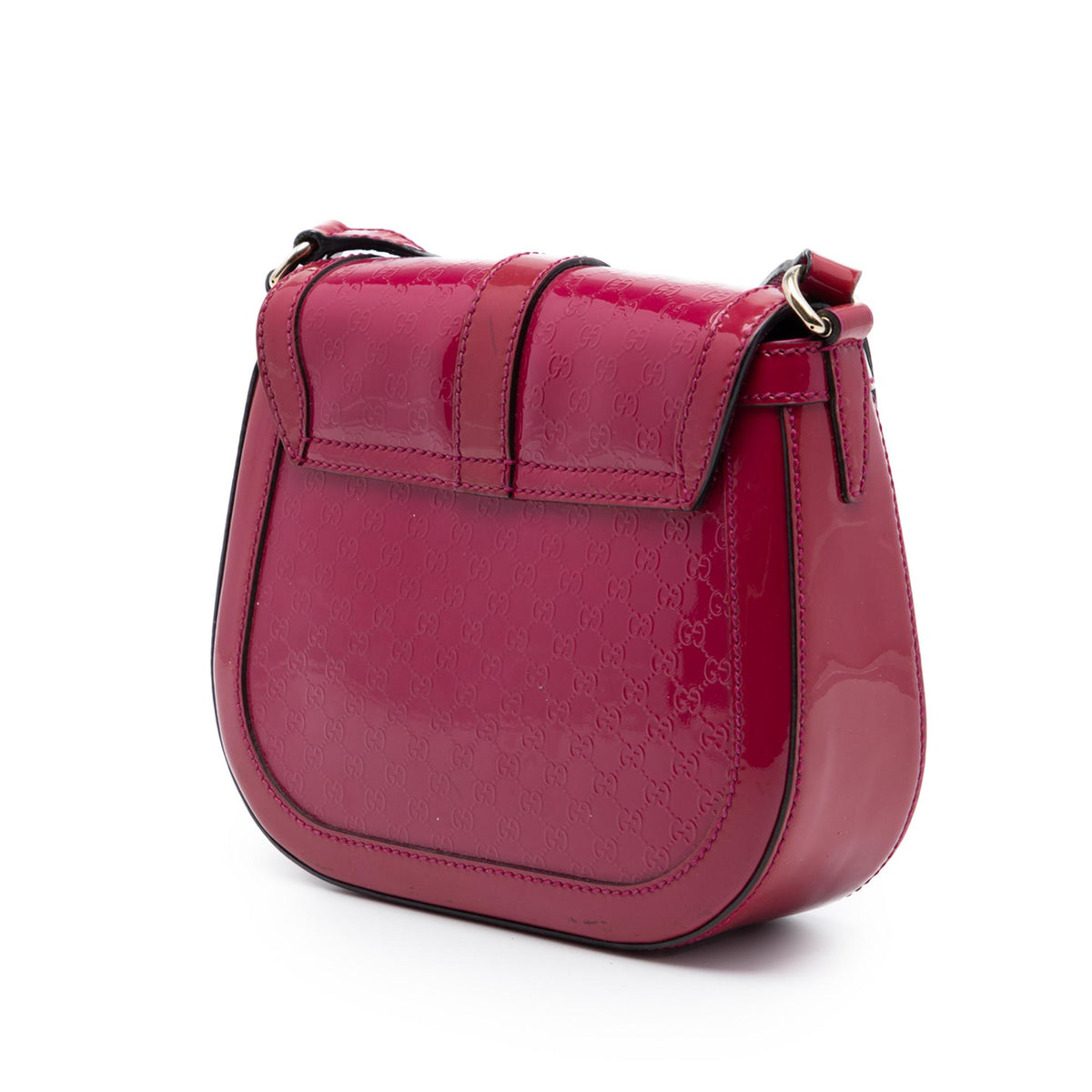 Gucci Small Microguccissima Patent Stirrup Crossbody